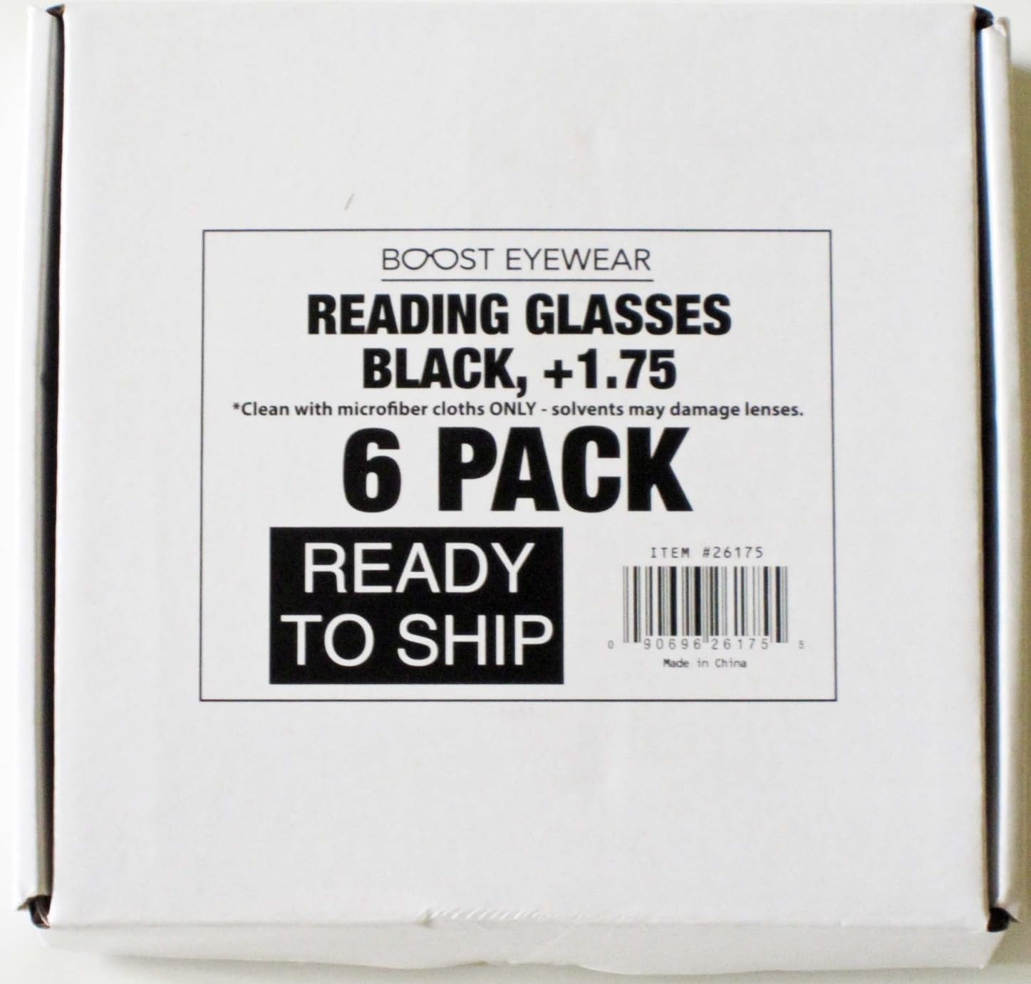 Boost Eyewear 6 Pack Reading Glasses, Traditional Black Frames, for Men and Women, with Comfort Spring Loaded Hinges customer photo 1