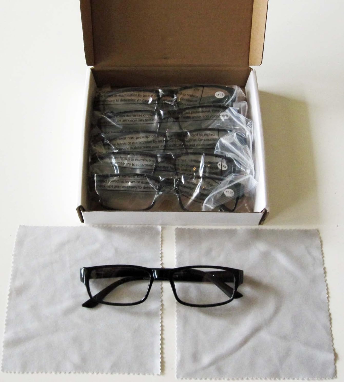Boost Eyewear 6 Pack Reading Glasses, Traditional Black Frames, for Men and Women, with Comfort Spring Loaded Hinges customer photo 2