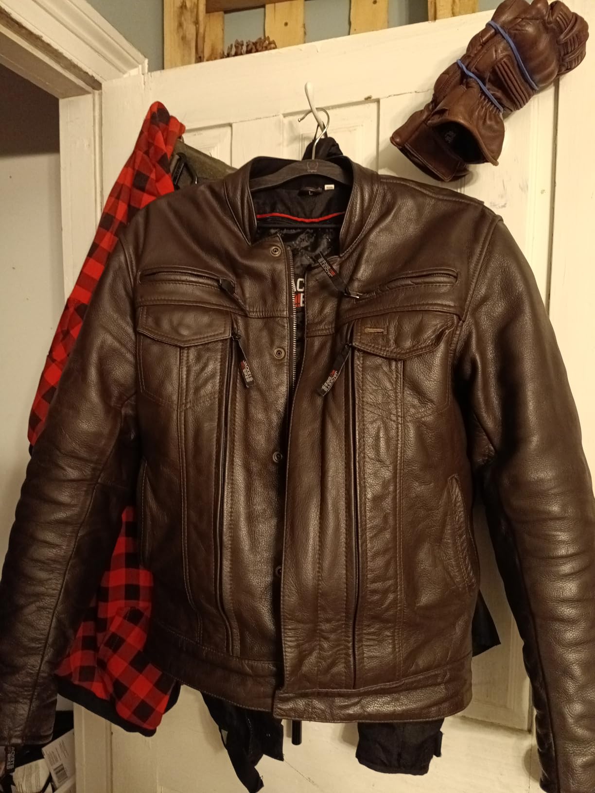 COMMUTER Men's Motorcycle Jacket, Premium Buffalo Leather, CE Armor, Utility Pockets, Street Cruiser Motorbike Biker customer photo 1