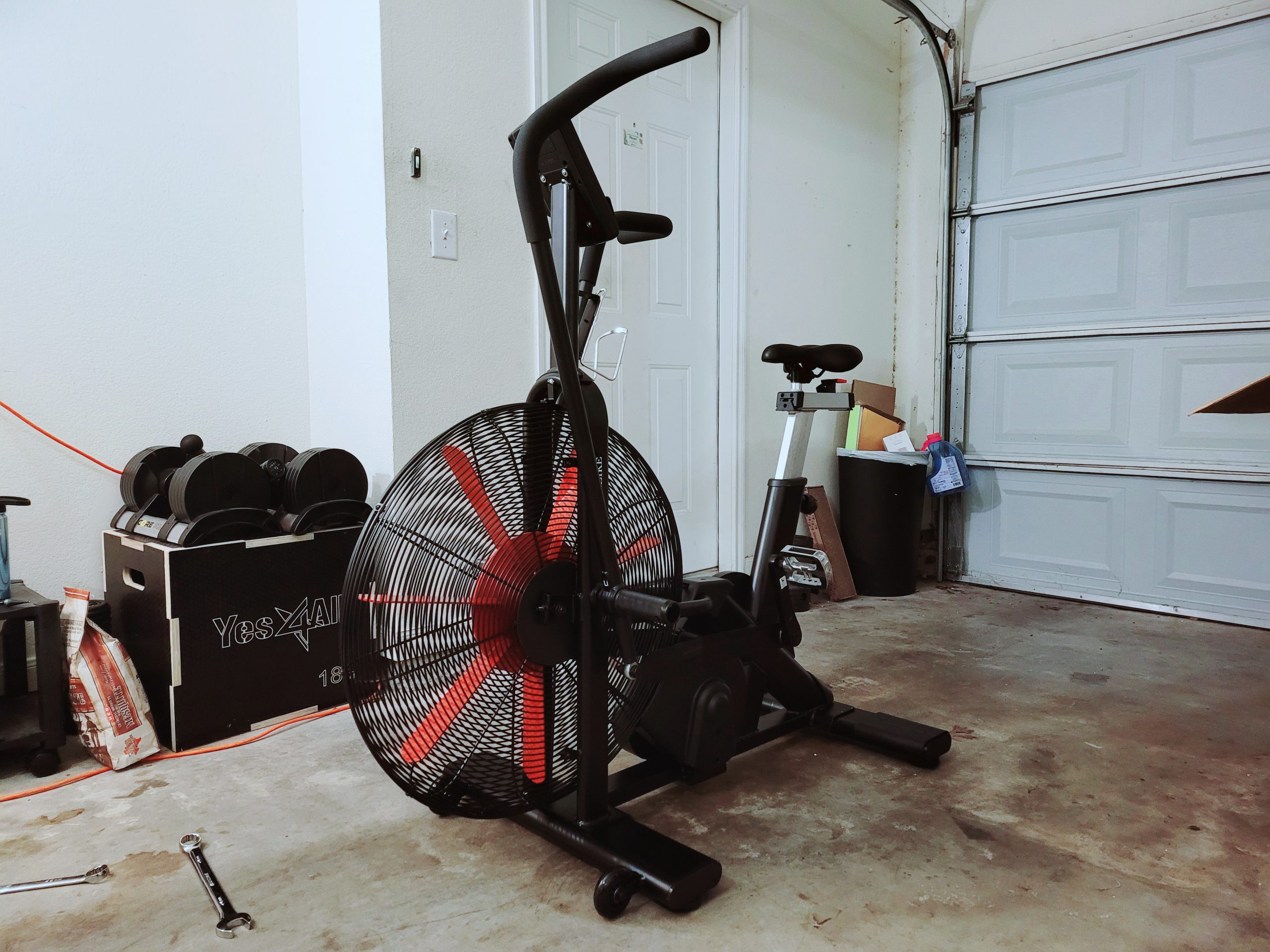 leikefitness Fan Exercise Bike Upright AirBike Indoor Cycling Stationary Bicycle with Unlimited Air Resistance System, Heart Rate Compatibility and Tablet Holder customer photo 1