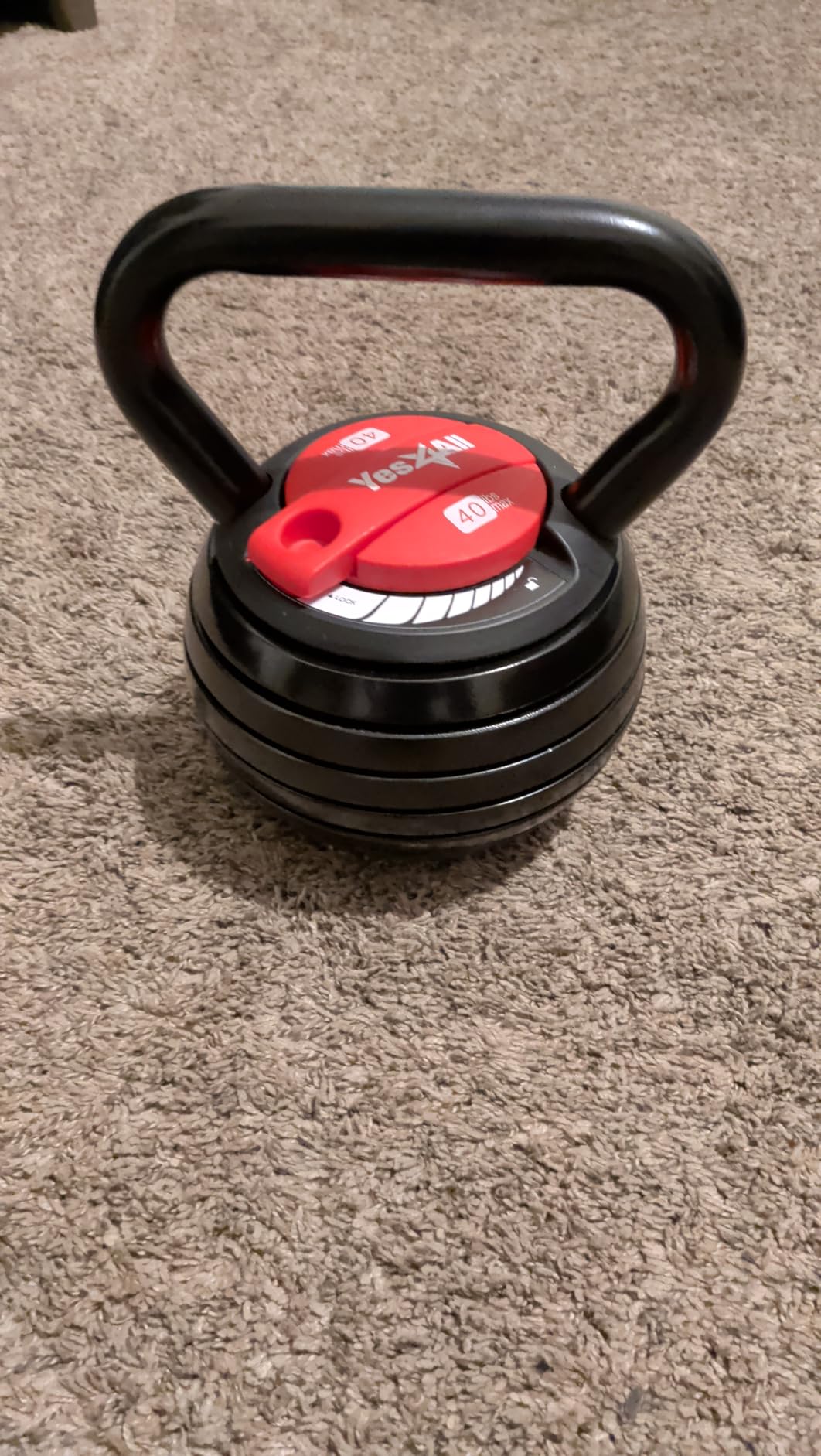Yes4All Adjustable Kettlebell Set, 20-40 LB Weight Set, Solid Cast Iron Handle with Spacer Disks & Secure Lock, Space-Saving Kettlebell for Home Gym Strength Training customer photo 1
