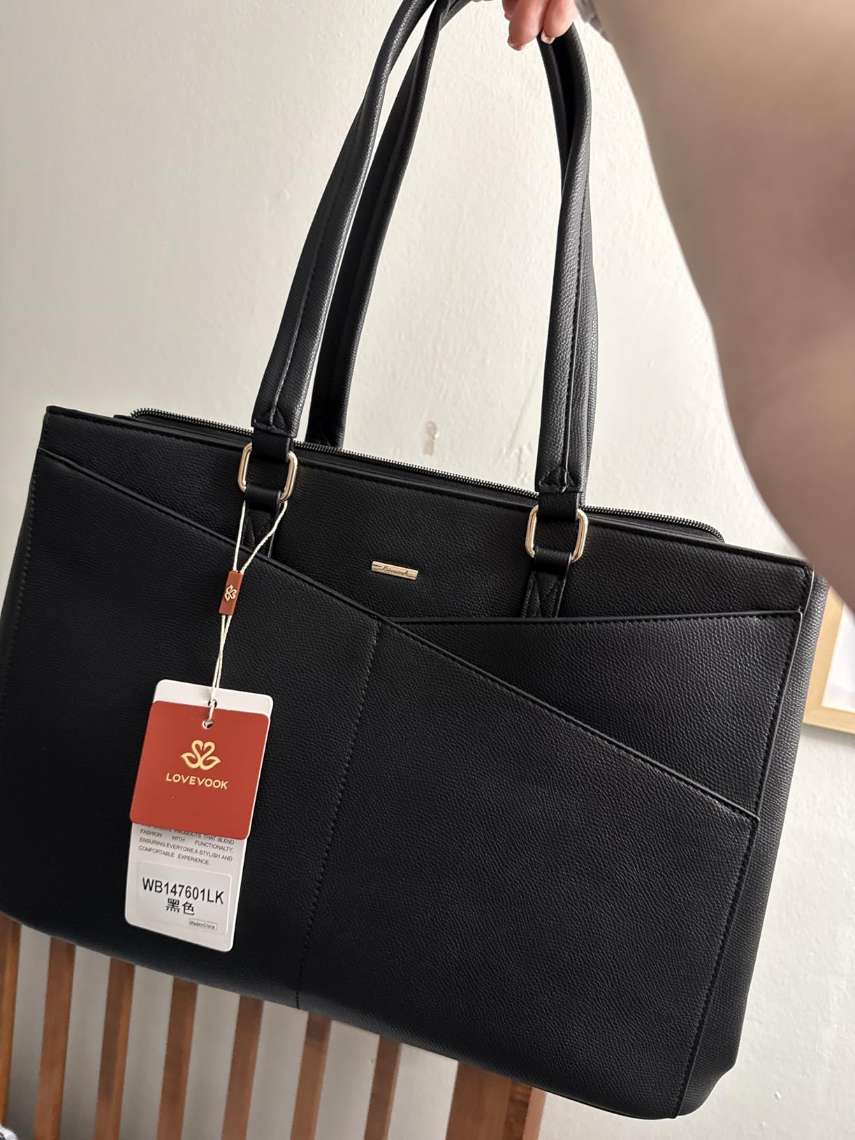 LOVEVOOK Laptop Tote Bag for Women 15.6 Inch Waterproof Leather Computer Bags Business Office Work Briefcase customer photo 2