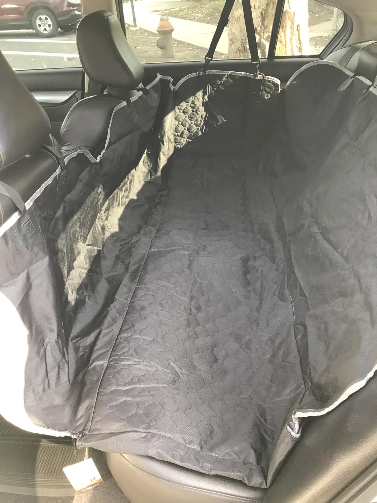 Mancro Dog Car Seat Cover for Back Seat, 2026 Upgraded 600D Heavy Duty Waterproof & Scratch-Resistant Dog Hammock for Car, Back Seat Pet Cover for Dogs with Sedan, Trucks and SUVs, Standard, Black customer photo 2