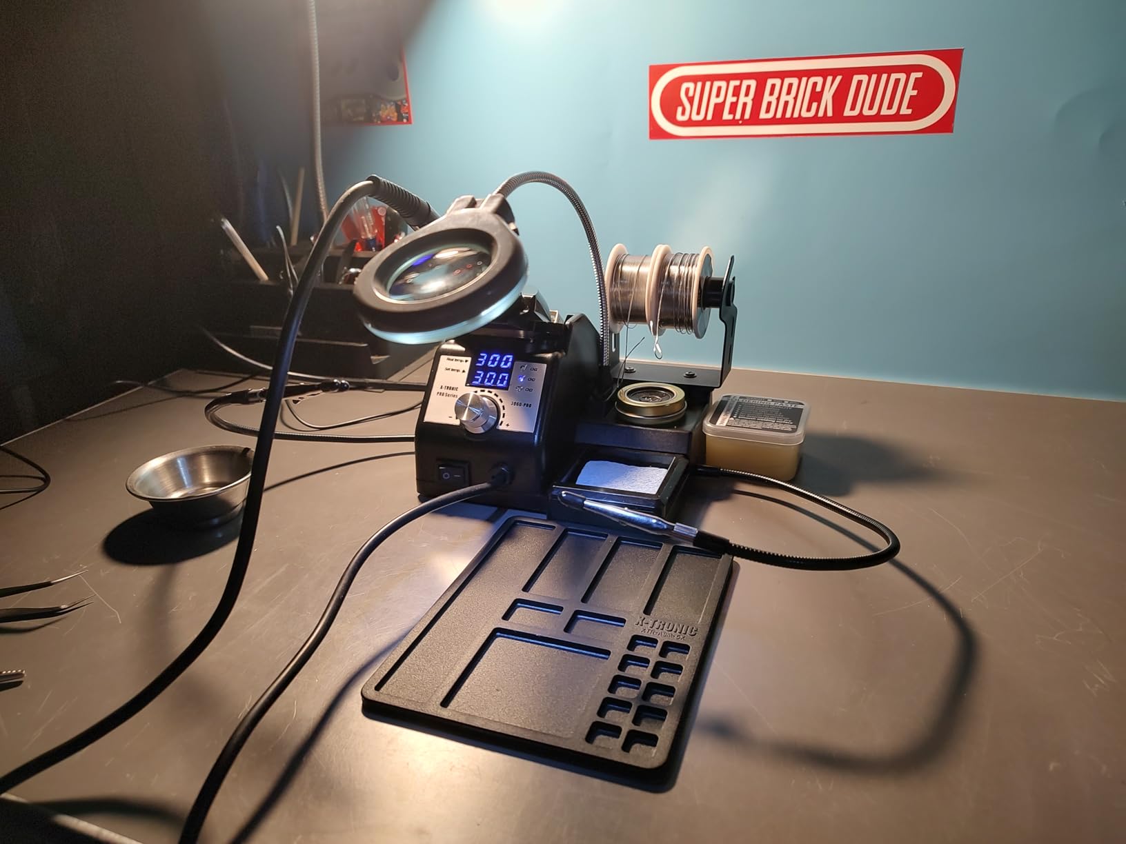 X-Tronic 3060-PRO 75W Soldering Iron Station Kit 5 Extra Tips Mini Mag Lamp 4 Helping Hands Solder Sucker Tweezers 50g Solder Brass Sponge w/Flux Sleep Func C/F 3 Temp Presets customer photo 1
