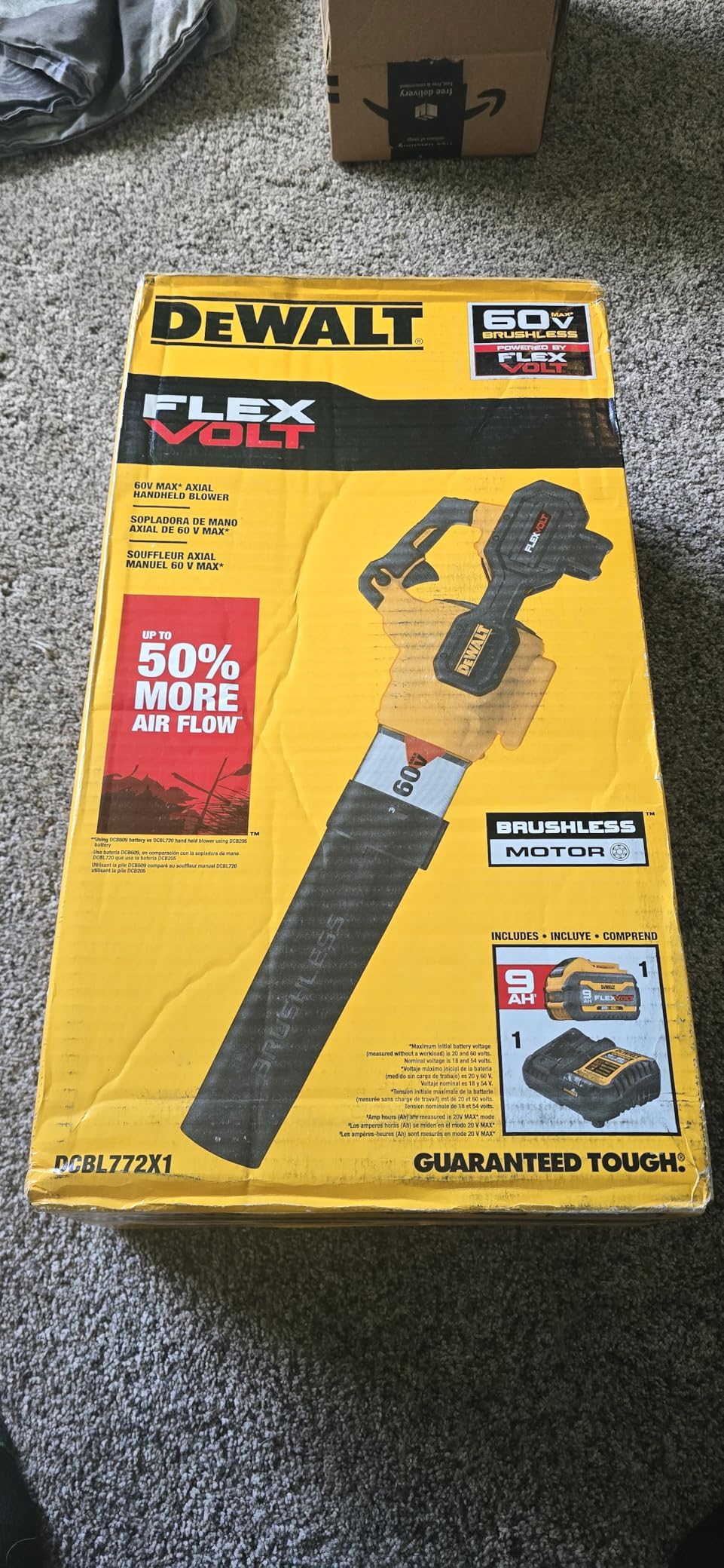 DEWALT 60V MAX* FLEXVOLT Leaf Blower, Cordless, Handheld, 125-MPH, 600-CFM, Tool Only (DCBL772B) customer photo 1