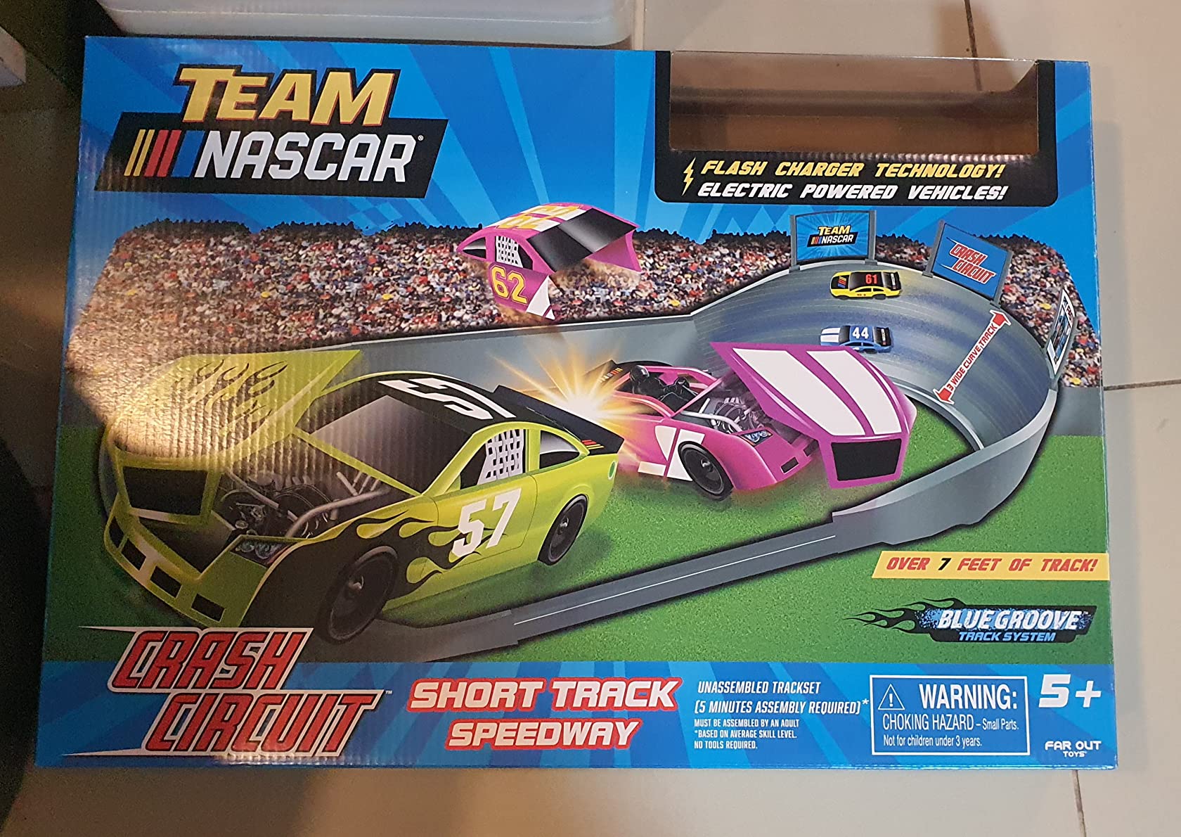 Slot Car Race Track Sets | NASCAR Crash Circuit Short Track | 2 Electric Powered Cars with Flash Chargers | Race Tracks for Kids Ages 4-8 | Car Racing Toy customer photo 2