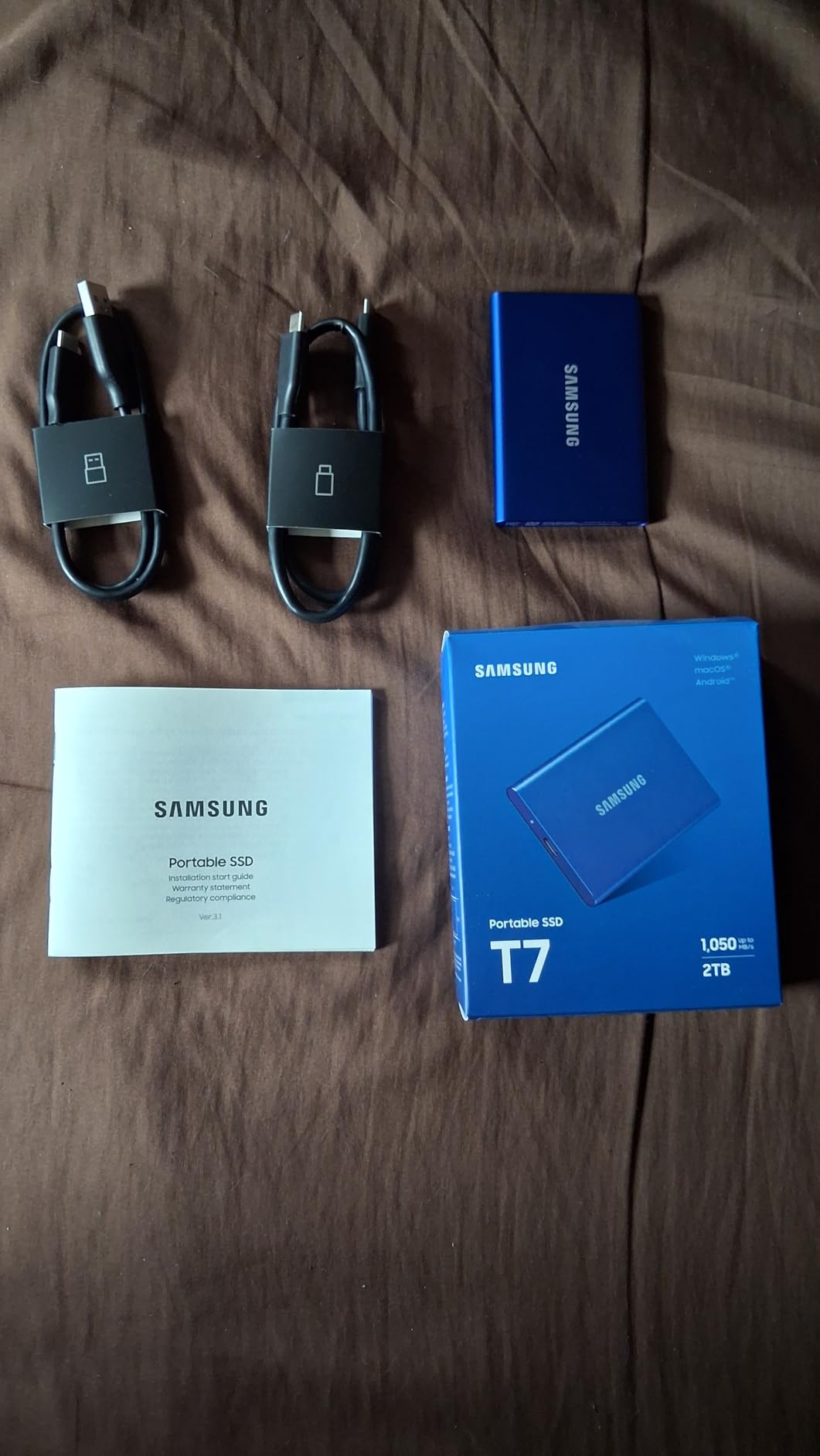 Samsung T7 Portable SSD, 1TB External Solid State Drive, Speeds Up to 1,050MB/s, USB 3.2 Gen 2, Reliable Storage for Gaming, Students, Professionals, MU-PC1T0T/AM, Gray customer photo 2