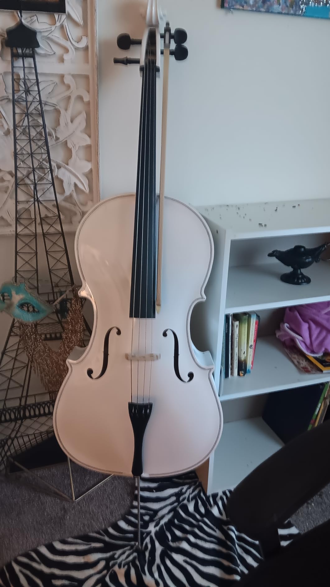 LYKOS 4/4 Professional Wood Acoustic Cello Beautiful Varnish Finishing+ Case + Bow + Rosin for Beginner (Natural) customer photo 1