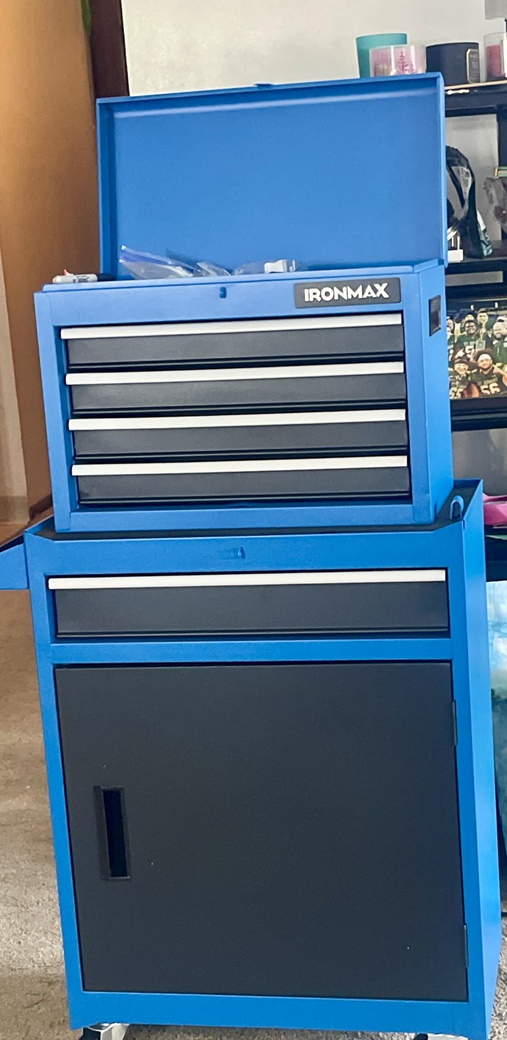 Goplus Tool Chest, 3-in-1 Rolling 6 Drawers Tool Cabinet with Detachable Top Toolbox, Middle Tool Storage, Universal Lockable Wheels, Protective Liner, Auto Lock, Metal Tool Box for Garage Workshop customer photo 1