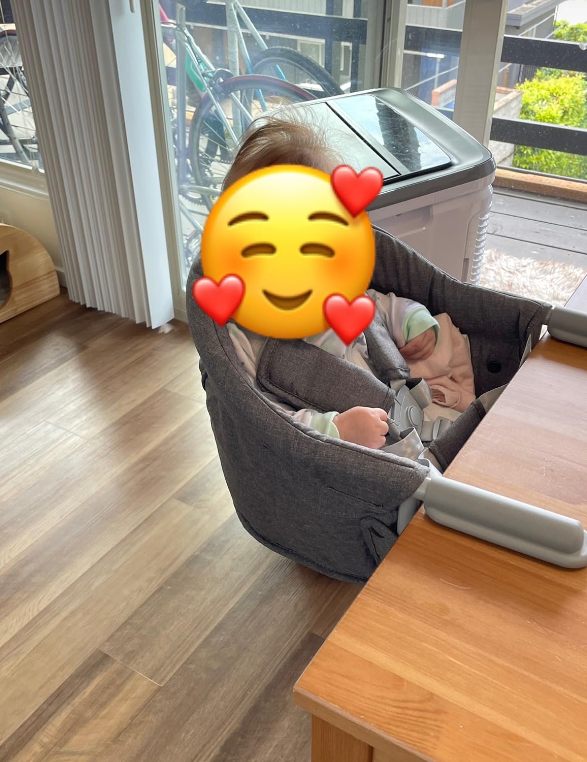 Orzbow Hook On High Chair, Portable Table Highchair Seat for Babies & Toddlers 6-36 Months, Collapsible Clip On Counter High Chair with Carry Bag for Travel, Home and Restaurant, Easy Clean, Gray customer photo 2
