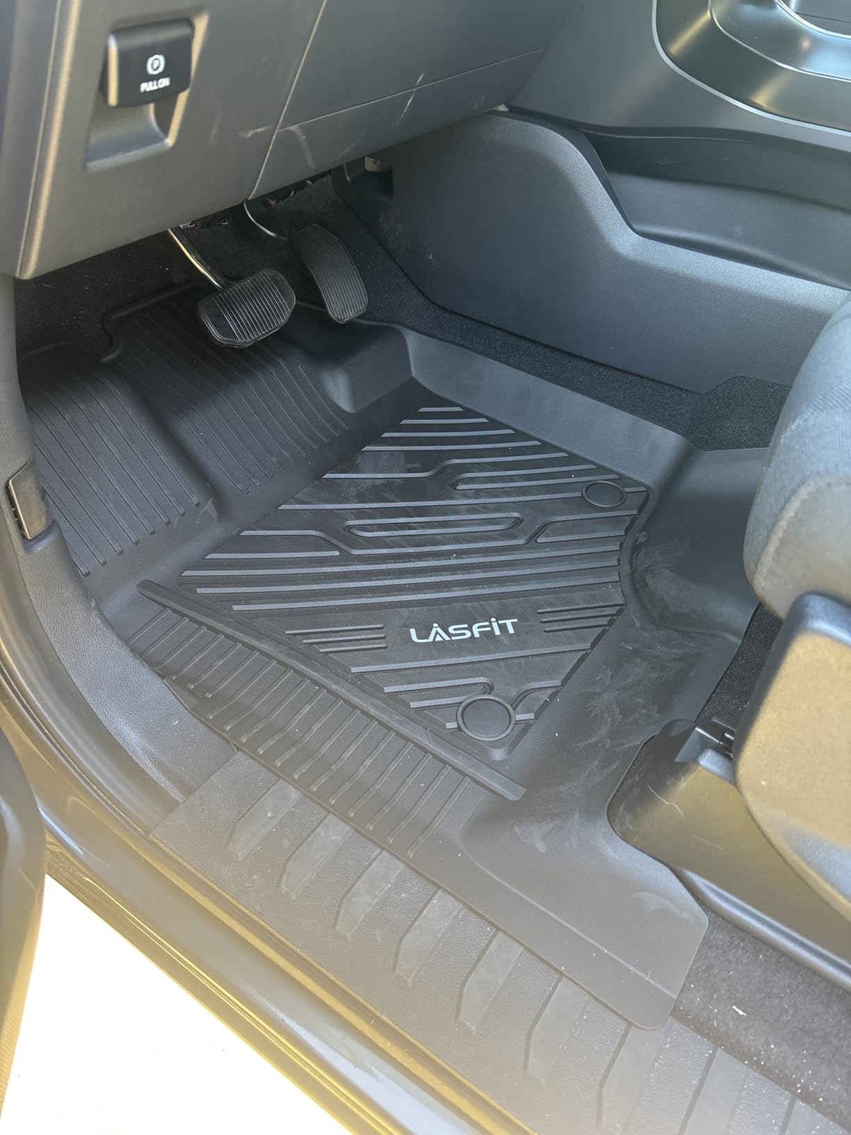 LASFIT Floor Mats for Ford F-150 2015-2026 | F150 Lightning 2022-2025 SuperCrew (Rear w/o Fold Flat Storage) Carpet Floor All Weather Protector TPE Truck Liners- 1st & 2nd Row, 3pcs Black customer photo 1