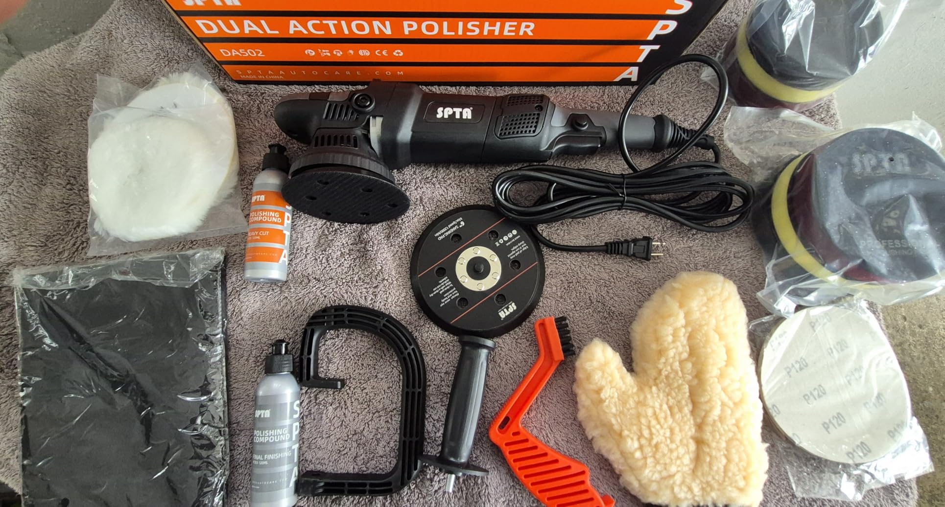 SPTA 5-Inch 125mm Dual Action Random Orbital Car Polisher with 4Pcs 5inch & 4Pcs 6Inch Polishing Pads customer photo 2
