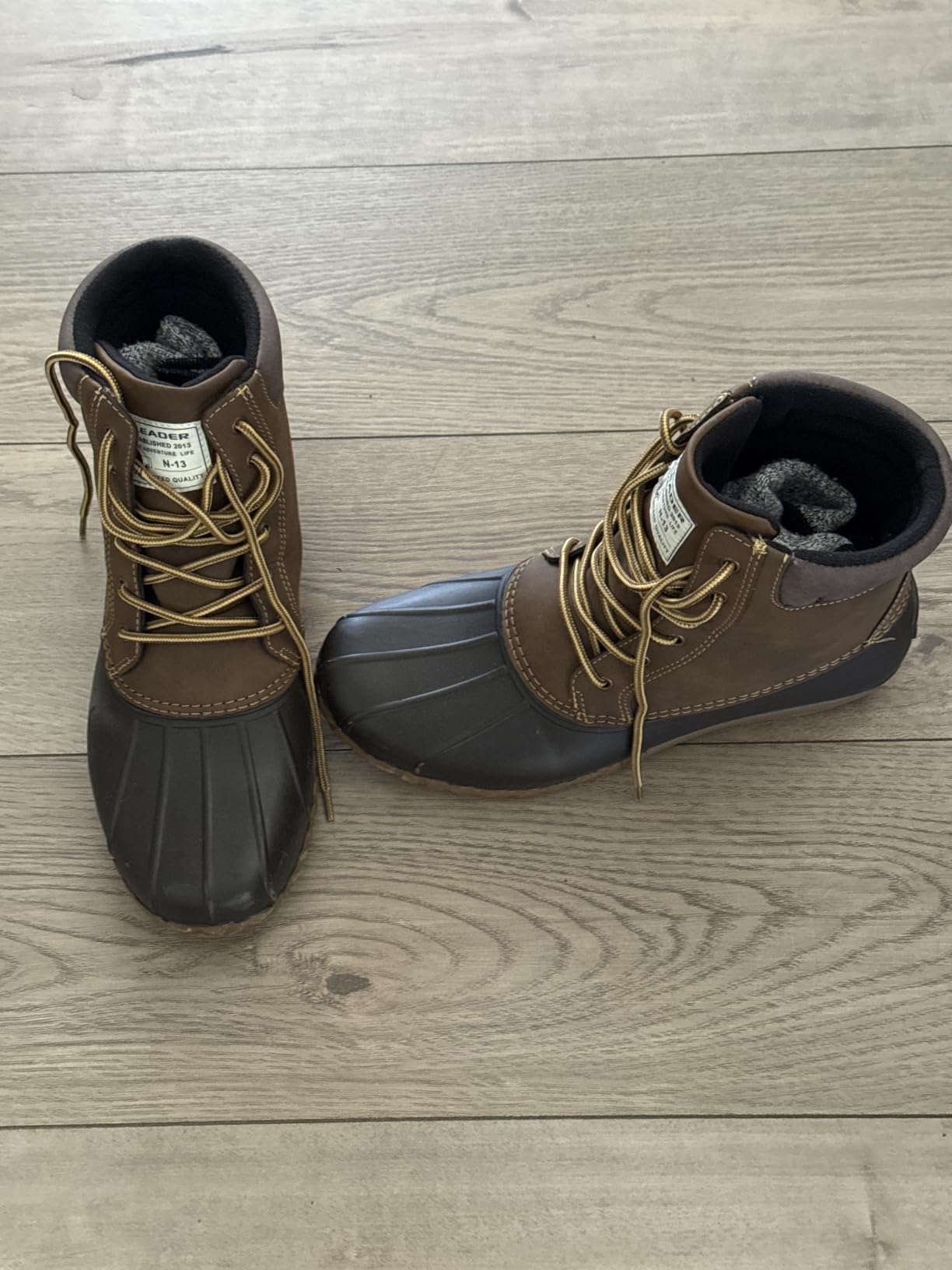 Nautica Mens Duck Boot Waterproof Shell Fur Lined Insulated Winter Snow Boot customer photo 2