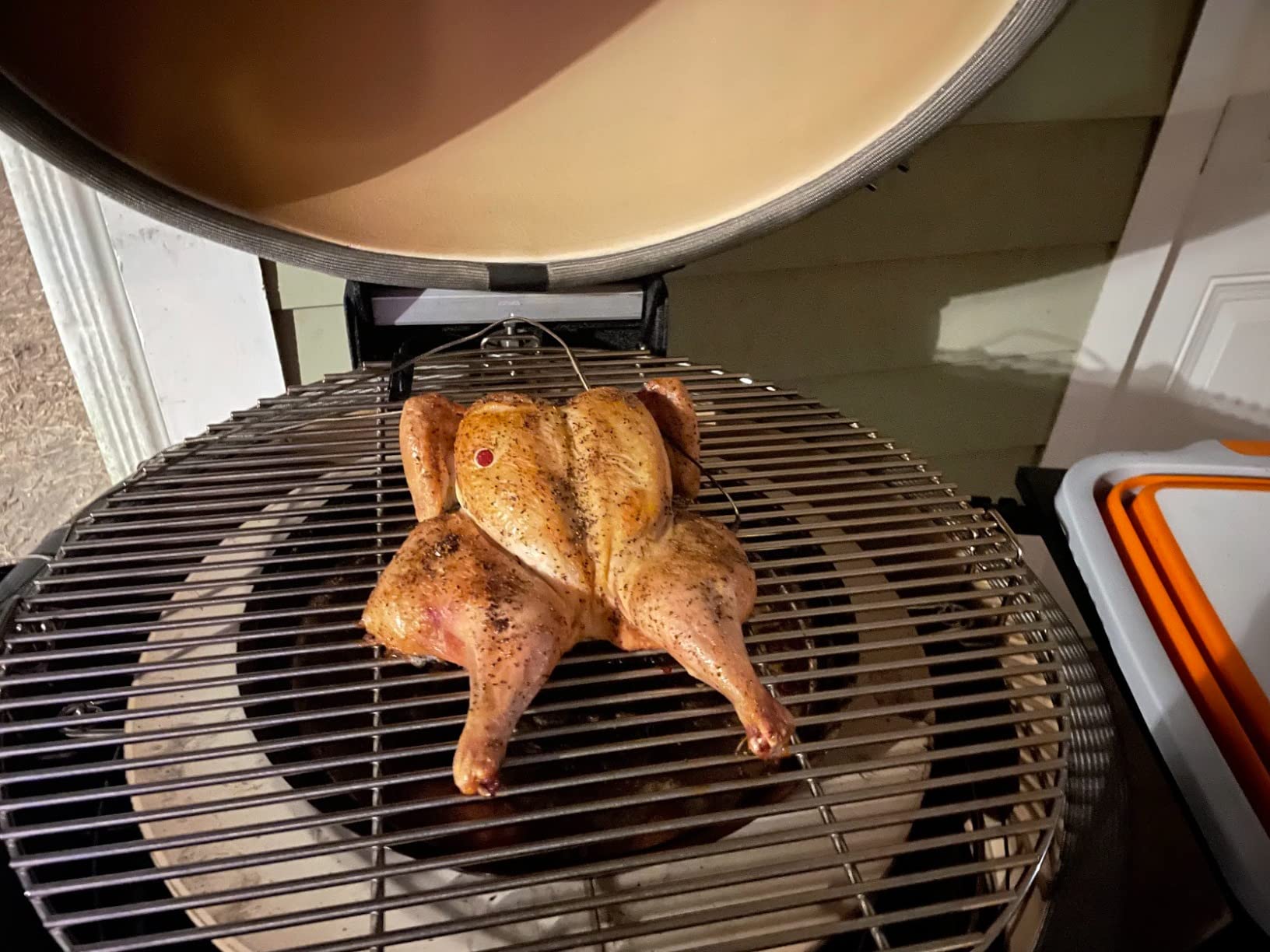 Big Joe Series III 24-inch Ceramic Charcoal Grill and Smoker with Premium Cart, SloRoller Insert and 450 Cooking Square Inches in Red, Model KJ15041021 customer photo 2