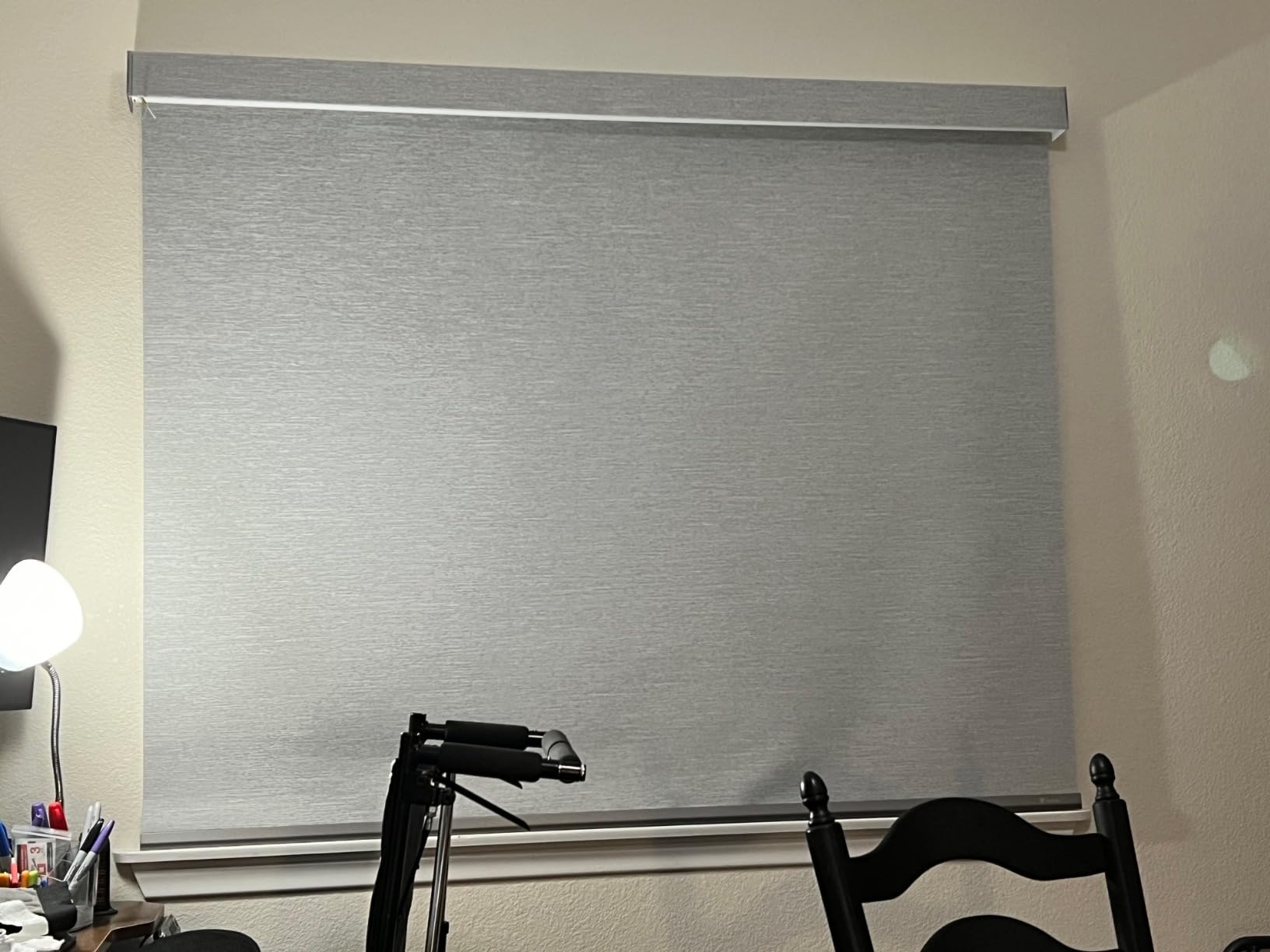 Yoolax Motorized Blinds with Remote, Blackout Smart Roller Shades Work with Alexa, Google, Apple Homekit, Custom Waterproof Automatic Shades with Voice Control for Dining Room (Vinyl White) customer photo 1