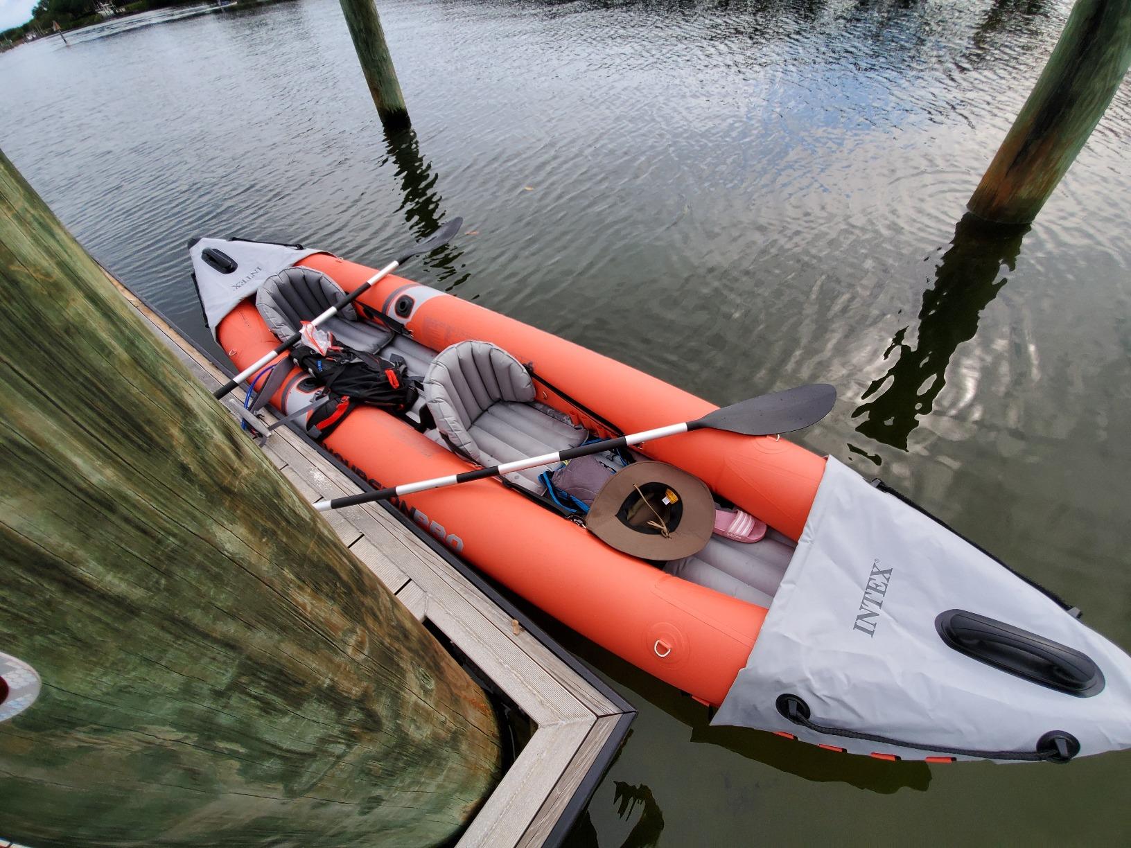 INTEX 68303EP Excursion Pro K1 Inflatable Kayak Set: Includes Deluxe 86in Kayak Paddles and High-Output Pump - SuperTough PVC - Adjustable Bucket Seat - 1-Person - 220lb Weight Capacity customer photo 2