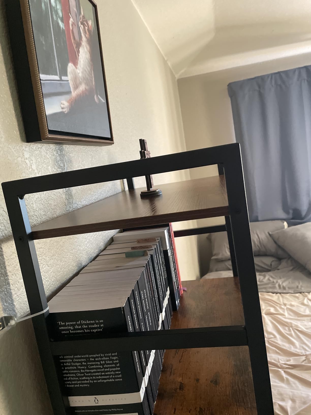NUMENN 5 Tier Bookshelf, Tall Bookcase Shelf Storage Organizer, Modern Book Shelf for Bedroom, Living Room and Home Office, Vintage customer photo 1