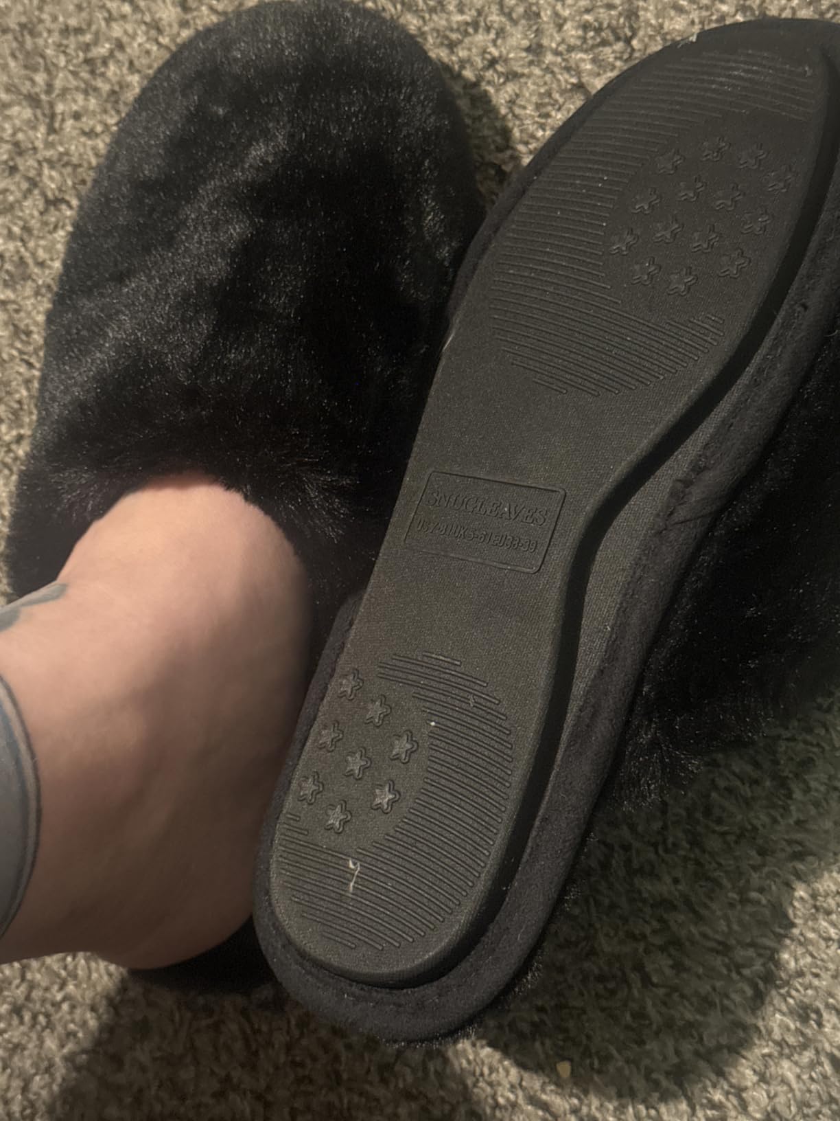 Women's Fuzzy Scuff Slippers Soft Comfy Memory Foam Non-slip Indoor House Shoes customer photo 1