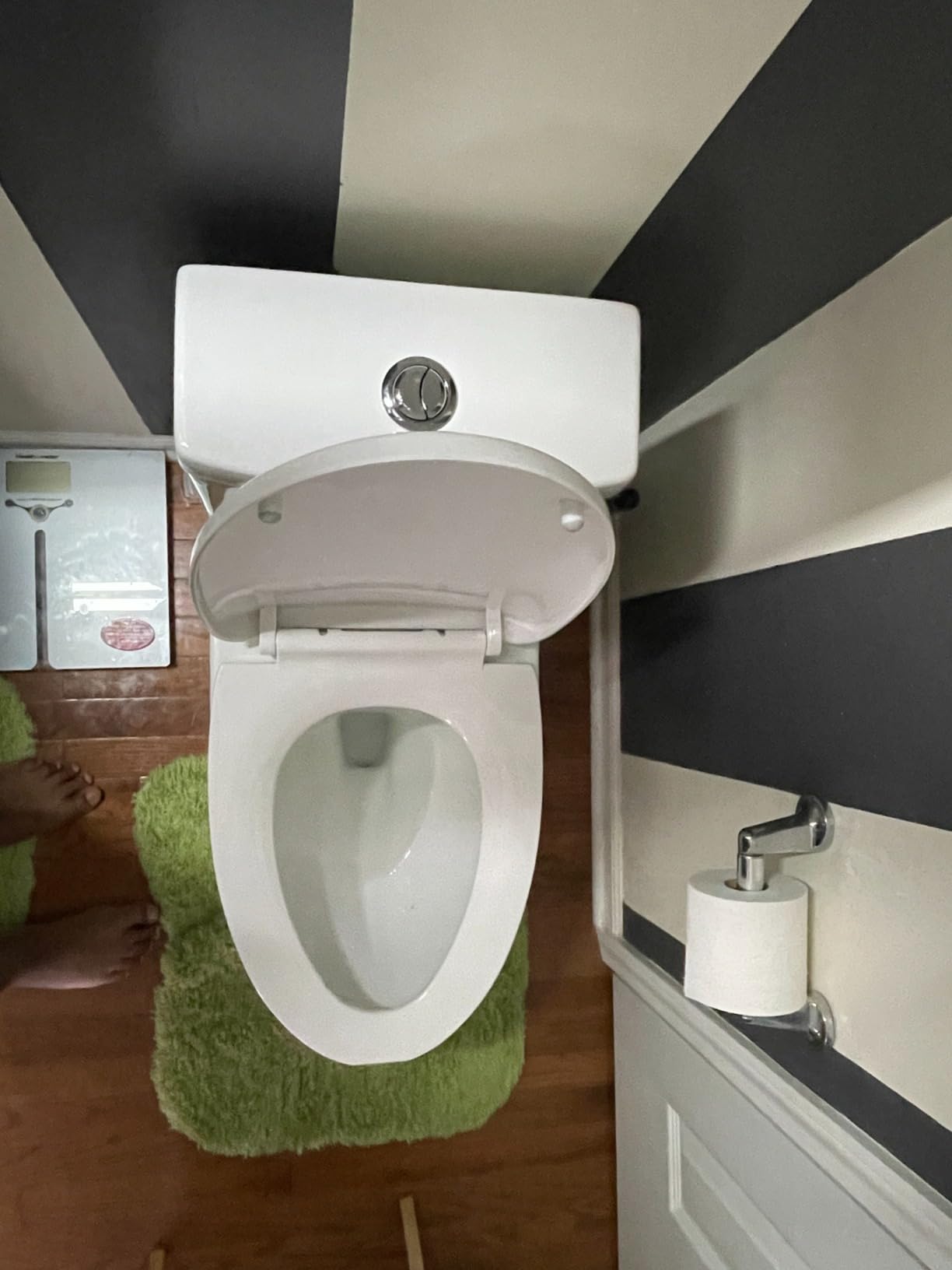 DeerValley One Piece Toilet Elongated Toilet with Soft-Close Seat Powerful 1.1/1.6 GPF Dual Flush Standard Height Toilets Skirted Design 12