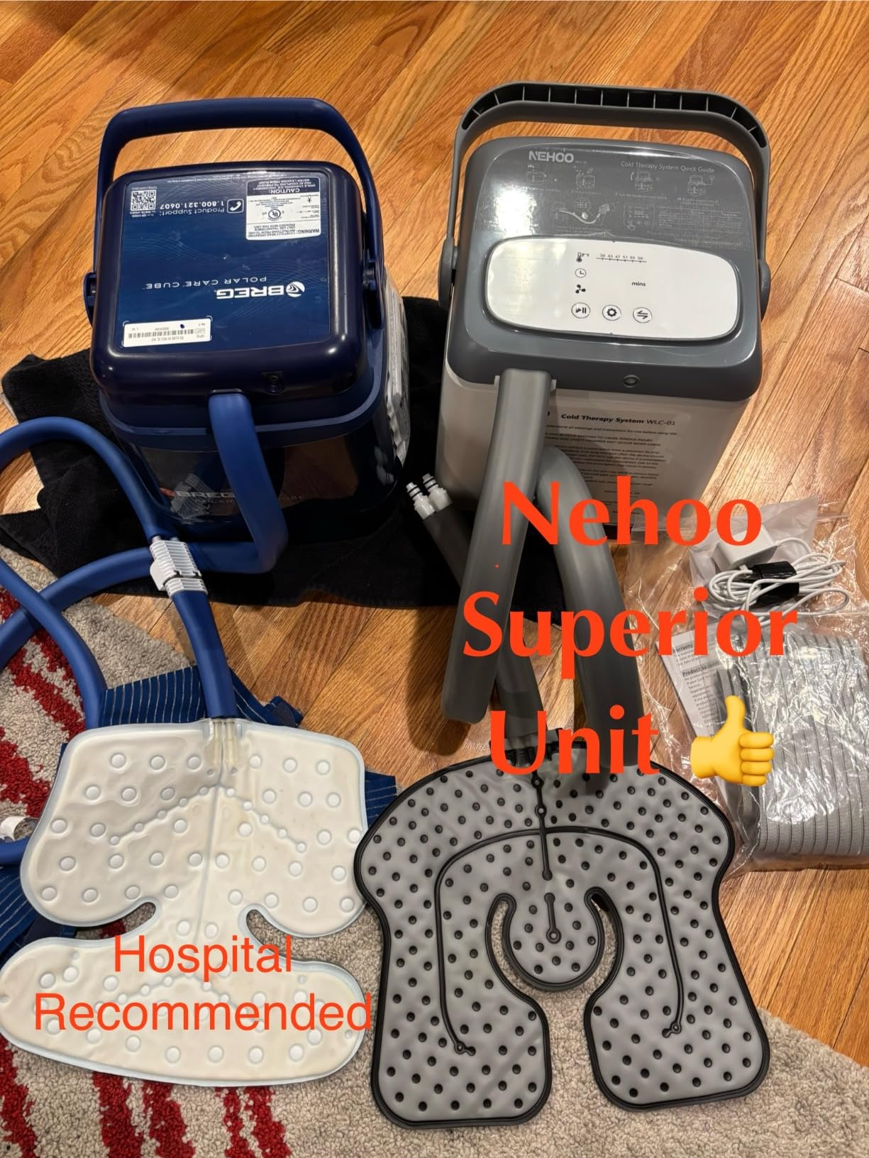 NEHOO Cold Therapy System, Pain Relief for Post-Surgery Recovery, Programmable Ice Therapy Machine, Continuous Cryotherapy, Universal Pad for Knee, Ankle, Cervical, Back and Leg, Including 4 Straps customer photo 1