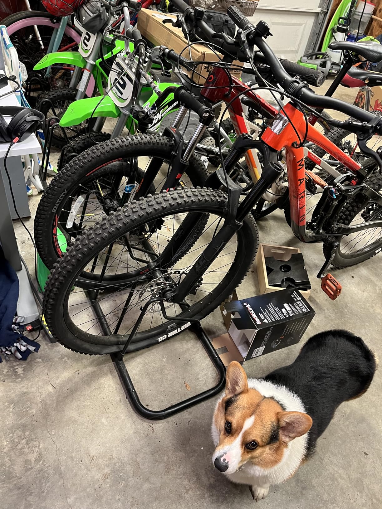 CyclingDeal Bicycle Floor Parking Rack Stand - for Mountain MTB Road Bike - Indoor Home Garage Storage - Classic 6 Bikes customer photo 1