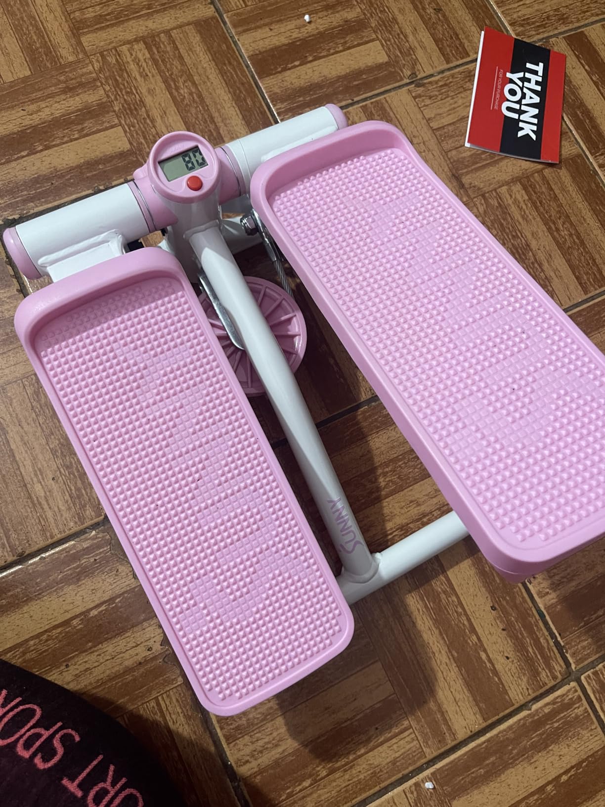 Sunny Health & Fitness Mini Steppers with Digital Monitor and Resistance Bands, Compact Low-Impact Cardio Machines for Home Workouts customer photo 1