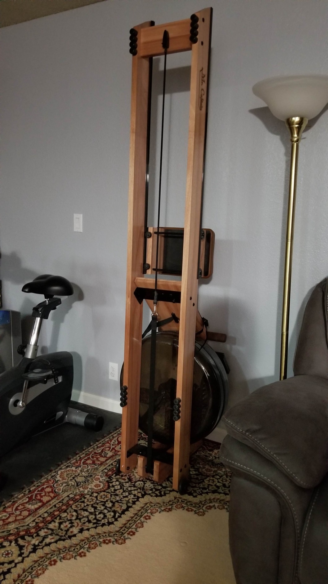 Mr. Captain Rowing Machine for Home Use,Water Resistance Natural Red Walnut Wood Rower with Monitor customer photo 1