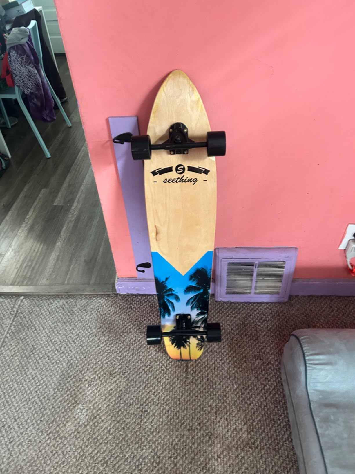 seething 42 Inch Longboard Skateboard Complete Cruiser Pintail, The Original Artisan Maple Skateboard Cruiser for Cruising, Carving, Free-Style and Downhill customer photo 1