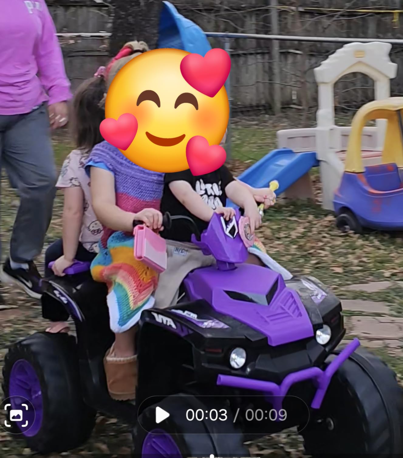 Costzon Kids ATV, 12V Battery Powered Electric Vehicle w/LED Lights, High & Low Speed, Horn, Music, USB, Treaded Tires, Ride on Car 4 Wheeler Quad for Boys & Girls Gift, Ride on ATV (Pink) customer photo 2