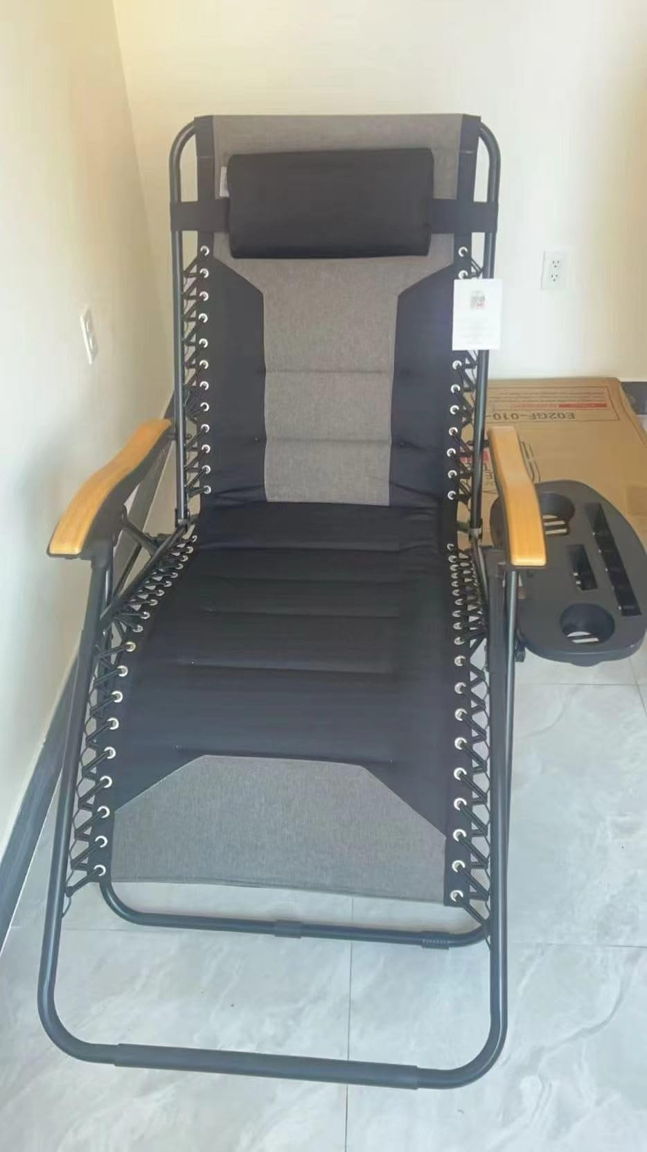 PHI VILLA XXL Oversized Padded Zero Gravity Chair, Foldable Patio Recliner, 30