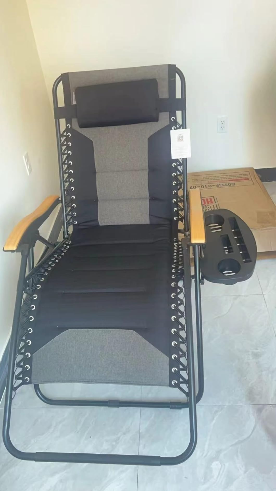 PHI VILLA XXL Oversized Padded Zero Gravity Chair, Foldable Patio Recliner, 30