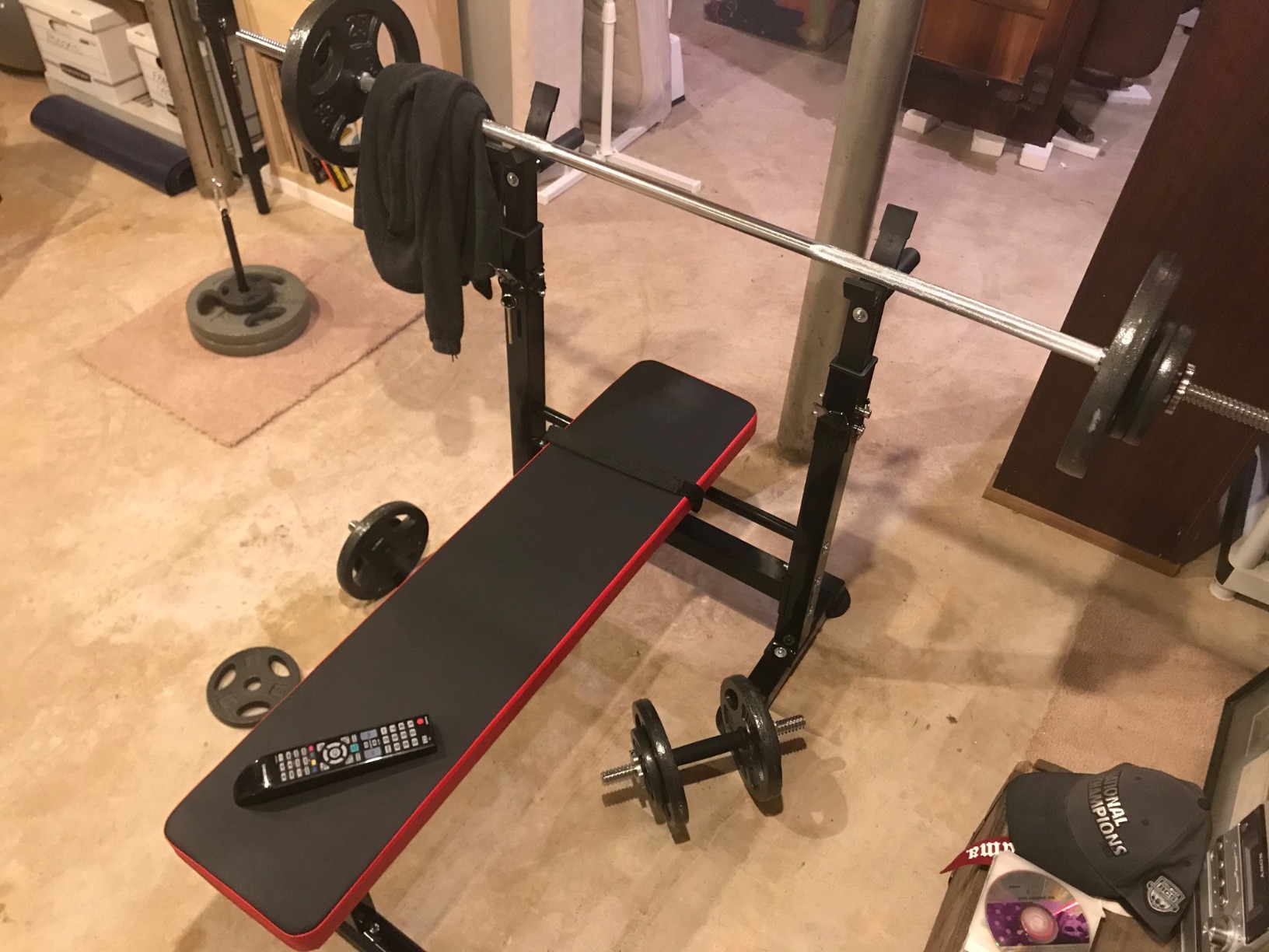 BalanceFrom Steel Weight Bench w/ Squat Rack, 400 lb User Capacity - Foldable Home Gym Equipment customer photo 1