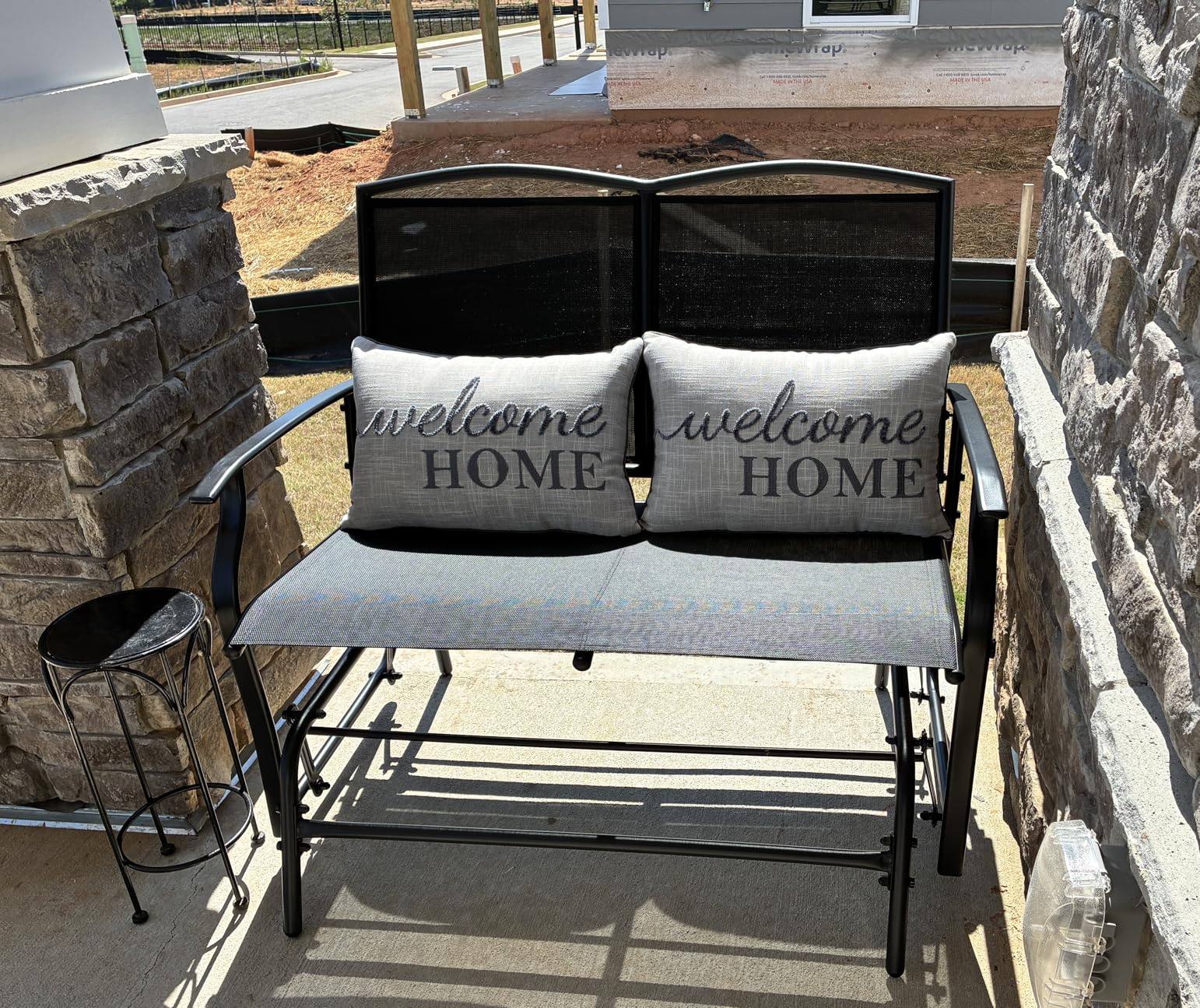 Best Choice Products 2-Person Outdoor Patio Swing Glider Steel Bench Loveseat Rocker for Deck, Porch w/Textilene Fabric, Steel Frame - Gray customer photo 1