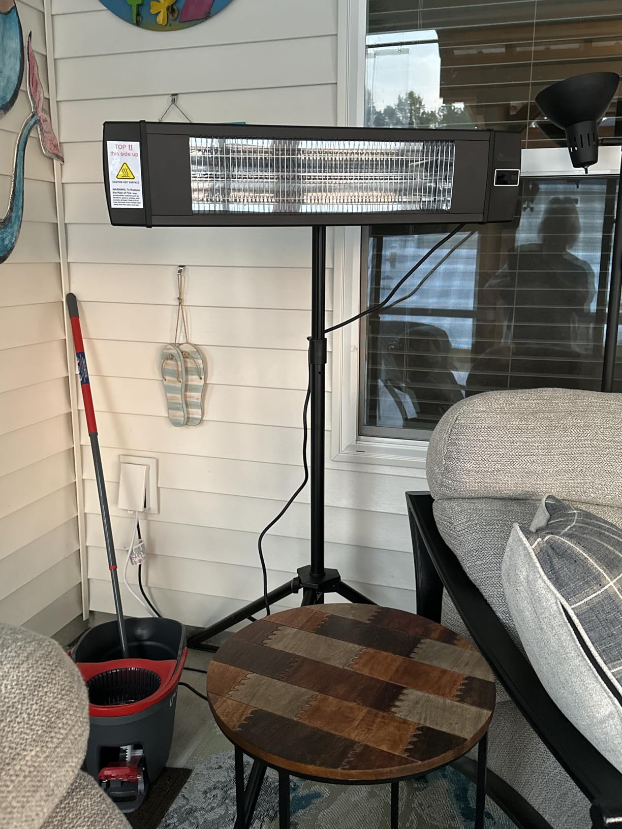 DR. INFRARED HEATER Carbon Infrared Patio Heater with Tripod, Remote Control, Optional On/Off Tip-Over Protection, Freestanding or Wall-Mounted, Black customer photo 1