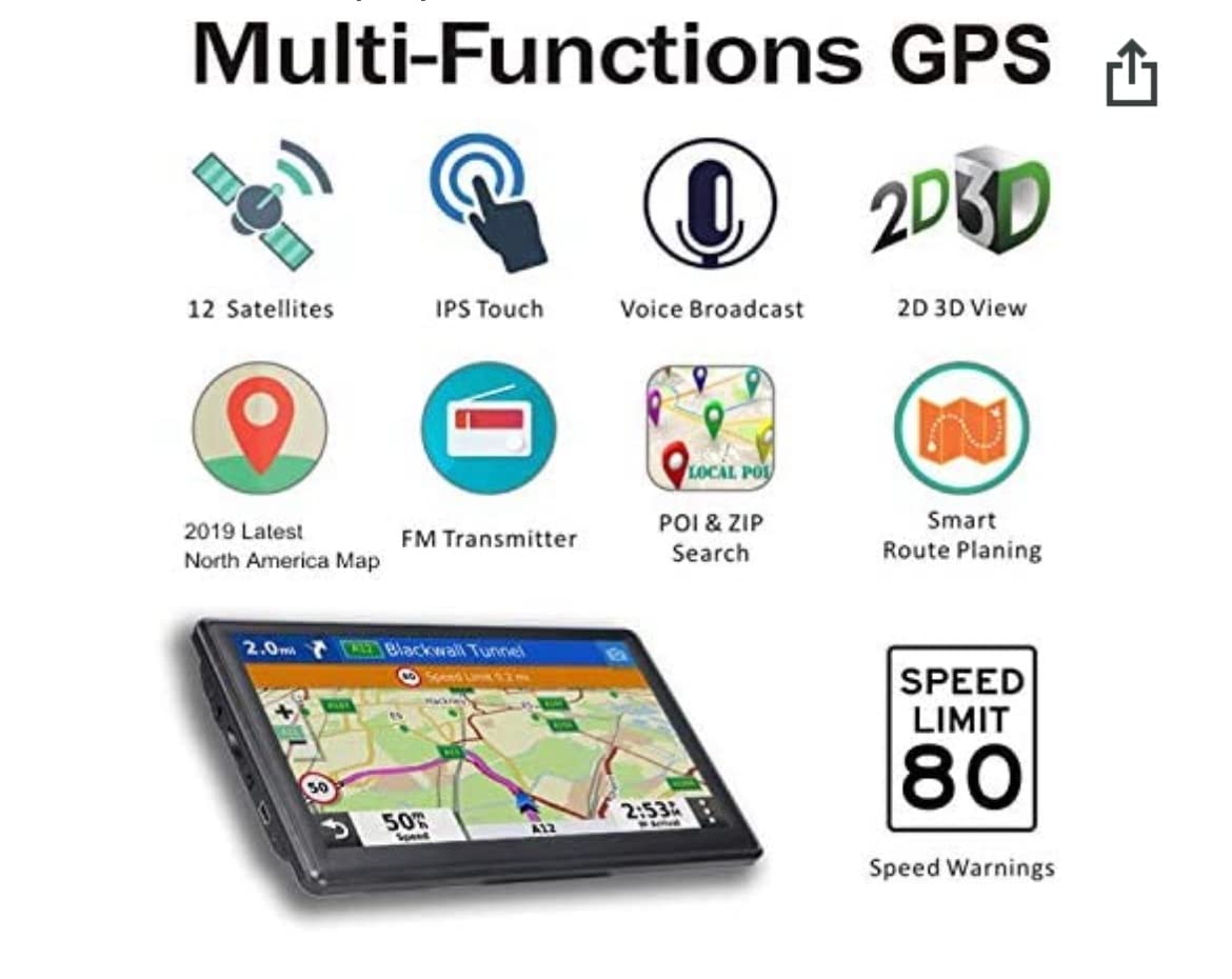 OHREX N800 GPS Navigator for Car with Bluetooth, 7