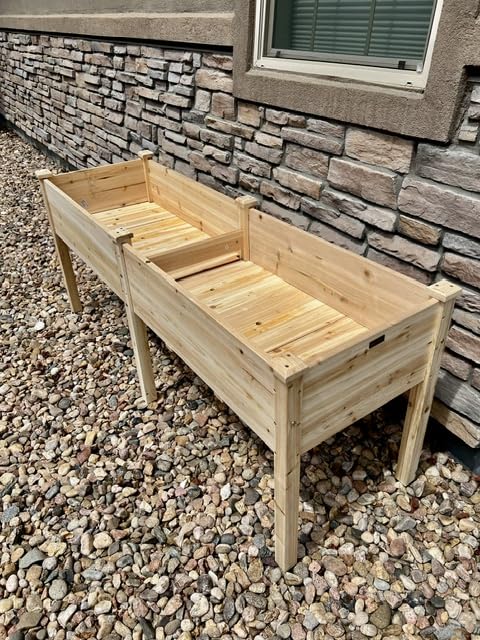 Best Choice Products 72x24x30in Raised Garden Bed, Elevated Wood Planter Box Stand for Backyard, Patio, Balcony w/Divider Panel, 6 Legs, 300lb Capacity - Natural customer photo 2