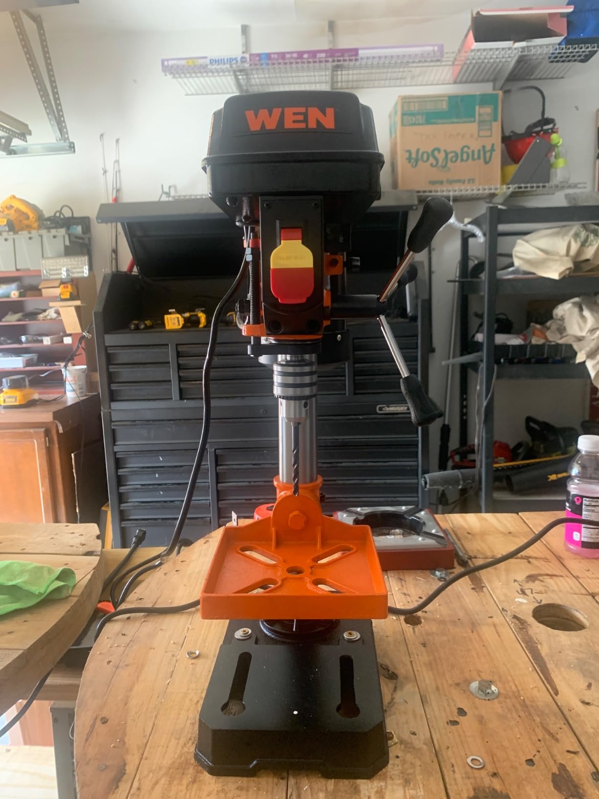 WEN 4208T 2.3-Amp 8-Inch 5-Speed Cast Iron Benchtop Drill Press, Black/Orange customer photo 1