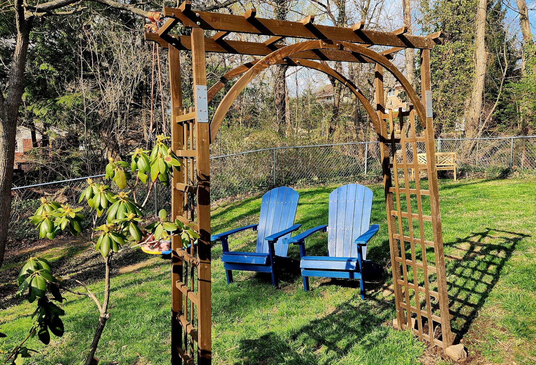 Adirondack Chair Weather Resistant: Outdoor Chair HIPS Plastic Adirondack Chairs - Patio Chairs with Cup Holder & Wood Texture - Lawn Fire Pit Deck Porch Garden Chairs for Adults (Blue) customer photo 2