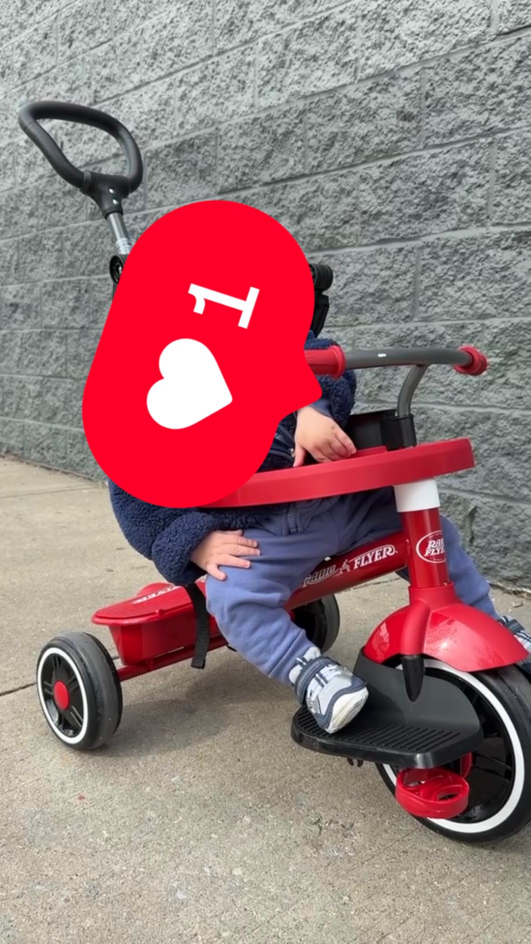 Radio Flyer 4-in-1 Stroll 'N Trike, Ages 1-5, Toddler Tricycle & Stroller, Foam Tires, Push Handle, UV Canopy, Removable Tray & Seatbelt, Amazon Exclusive customer photo 1