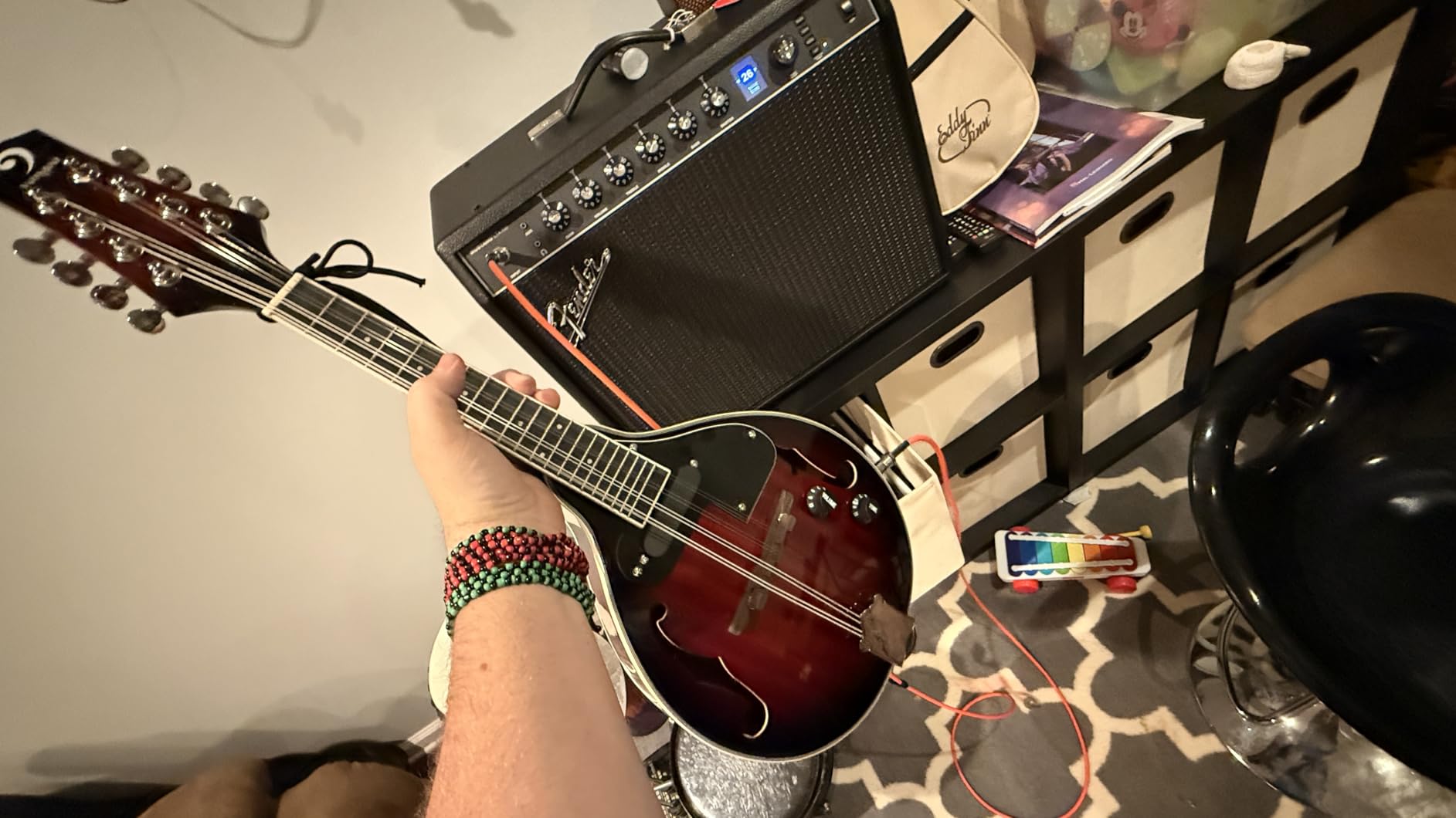 Vangoa Mandolin Instrument Mahogany Acoustic Electric A Style Mandolin Musical Instrument for Beginner Adults Teens Kids, Black customer photo 1