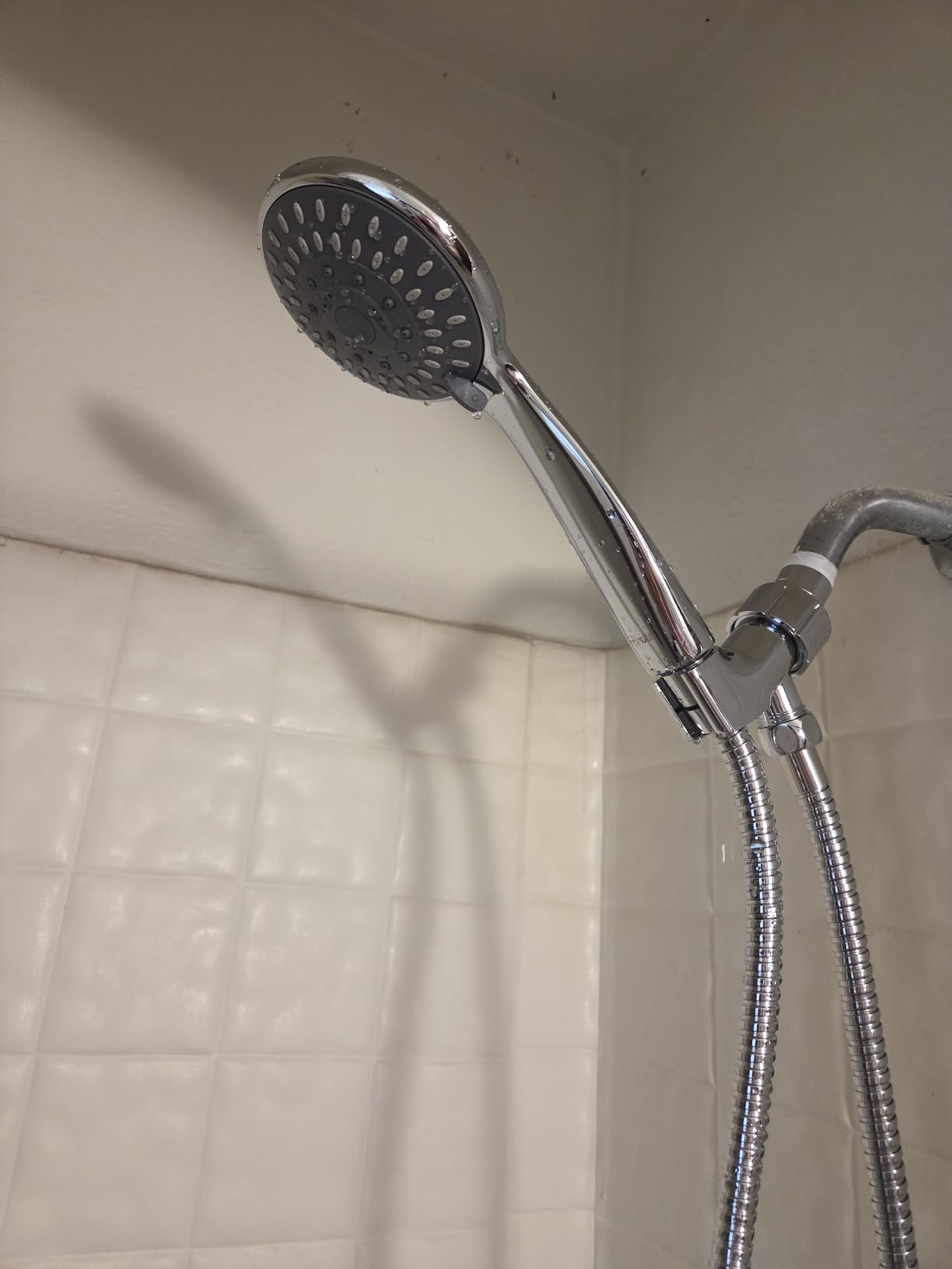 High Pressure Handheld Shower Head Briout 5-Settings Powerful Water Spray Shower Head against Low Pressure Water Flow with Stainless Hose and Adjustable Mount customer photo 1