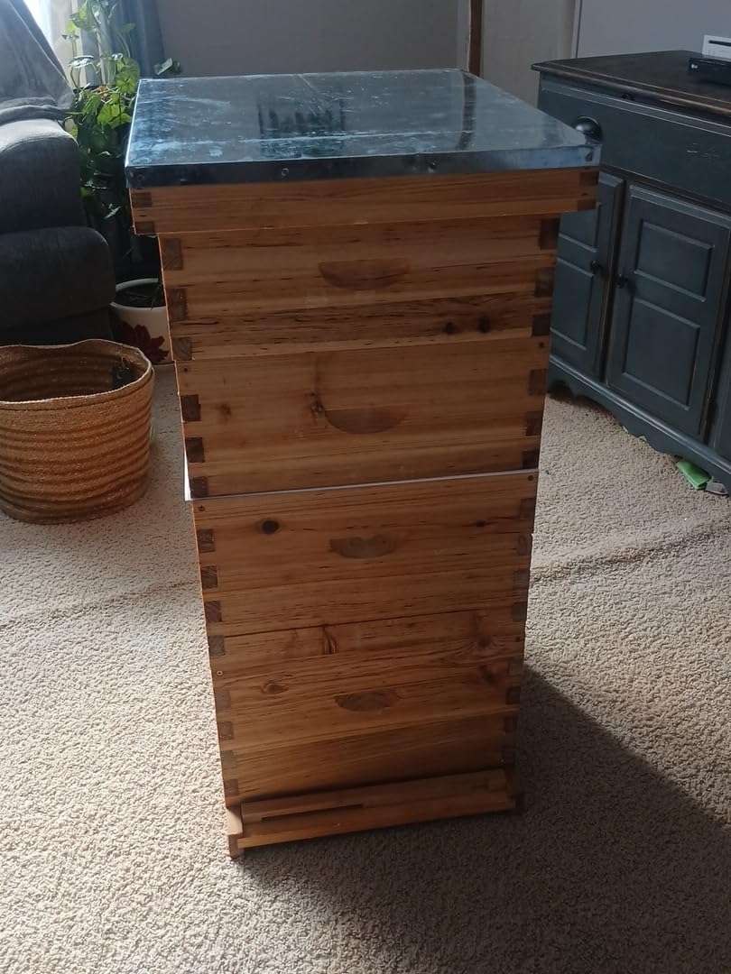 Honey Lake 10-Frame Beehives Starter Kit - Complete Langstroth Hive with 1 Deep Brood Box & 1 Medium Super, Beeswax-Coated, Includes Beehive Frames & Waxed Foundation Sheets customer photo 1