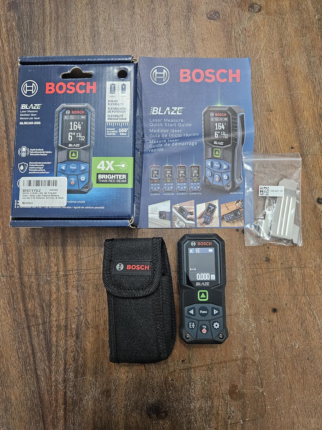 BOSCH GLM165-22 165 Ft Blaze Laser Distance Measure, Includes 2 AA Batteries, Belt Clip, & Pouch customer photo 1
