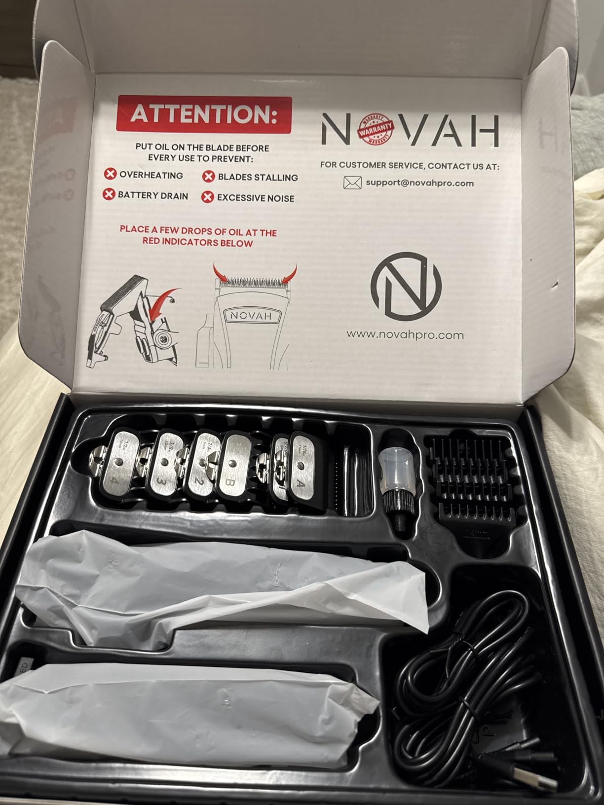 Novah Professional Hair Clippers for Men, Professional Barber Clippers and Trimmer Set, Mens Cordless Hair Clipper for Barbers Haircut Kit Fade customer photo 2