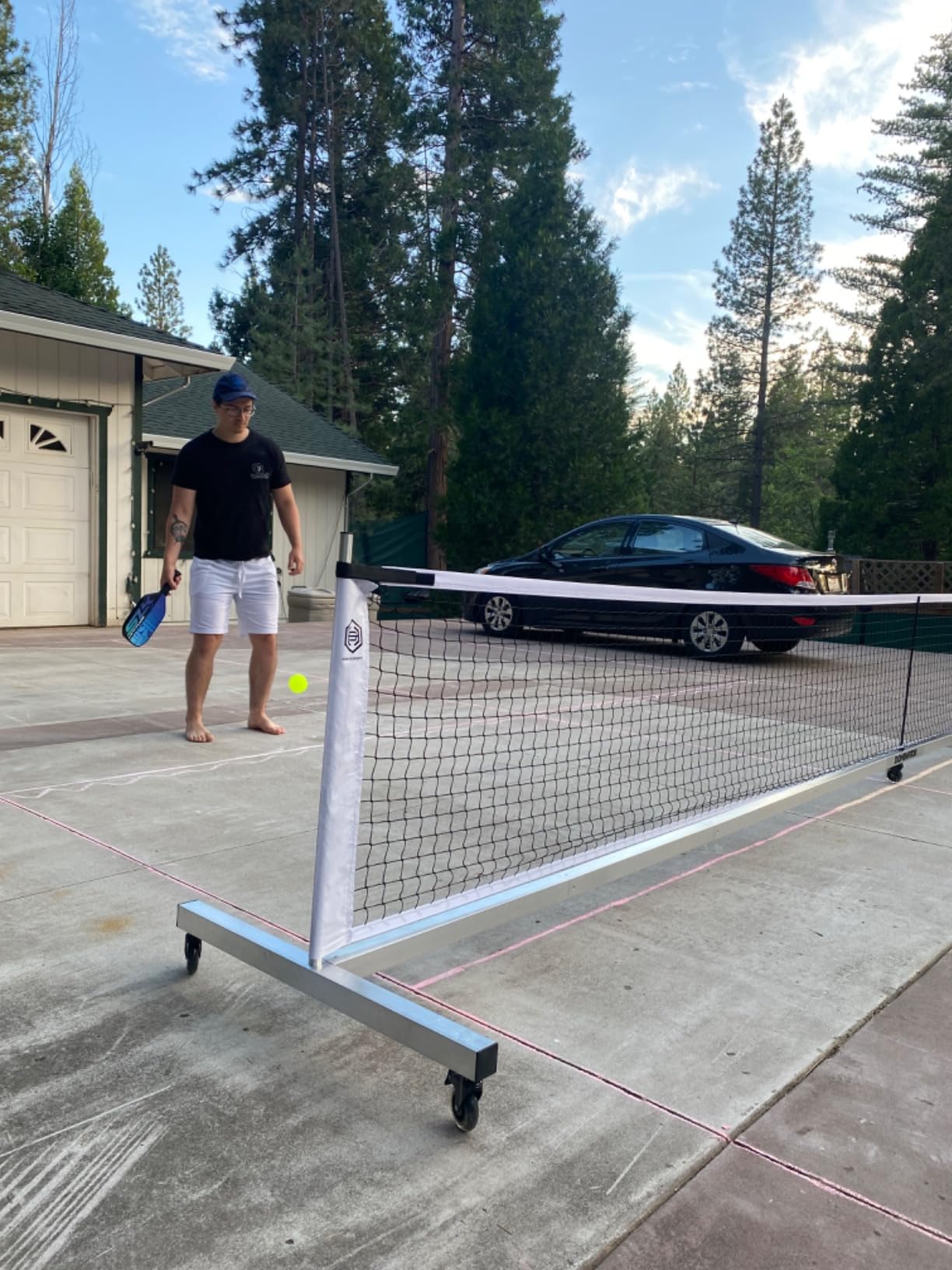 Dominator Standard Portable Pickleball Net - Indoor/Outdoor Regulation Pickleball Net - USAPA Compliant Pickleball Net on Wheels - System Includes Rolling Storage Bag & Locking Wheels customer photo 1