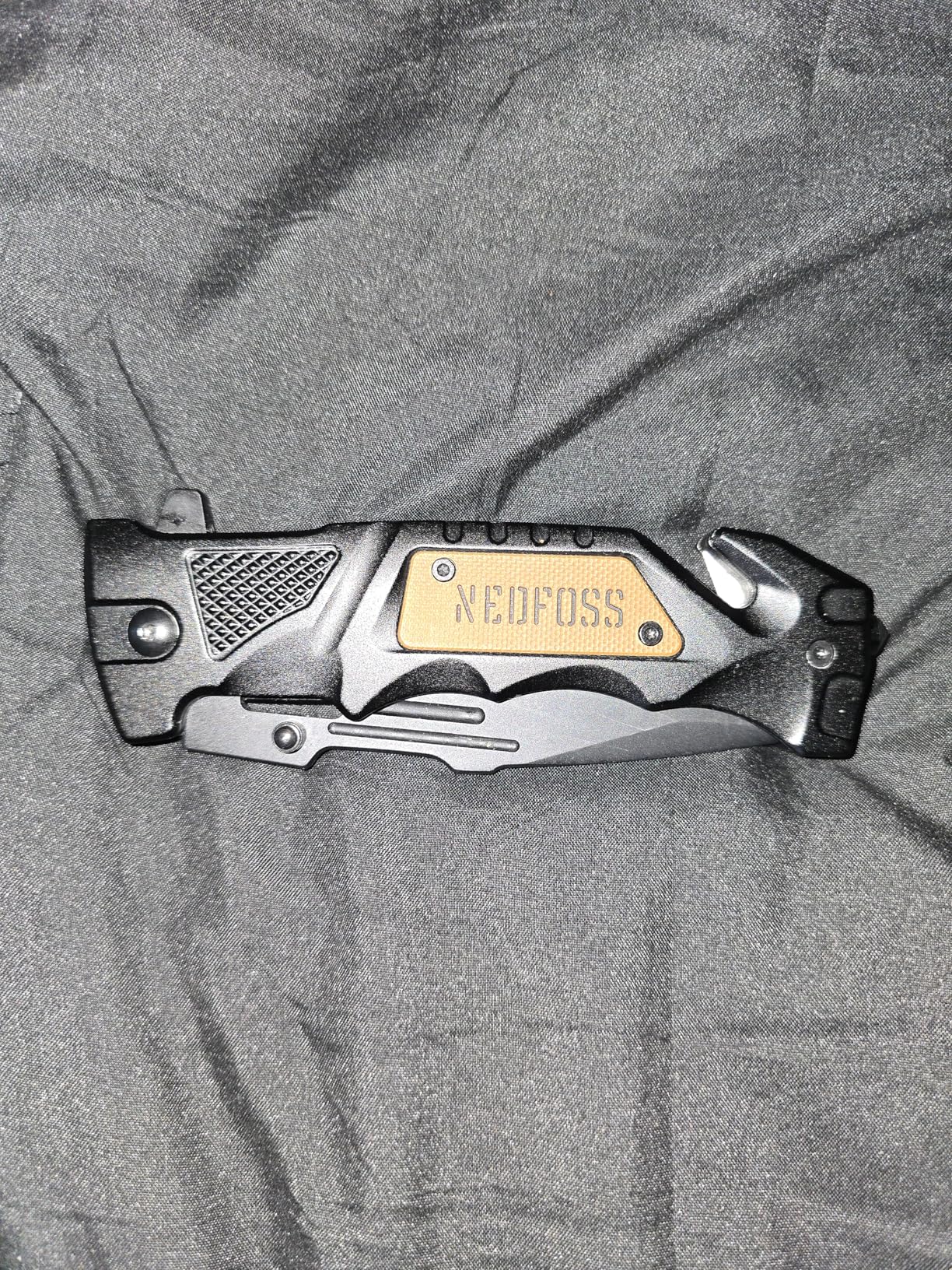 NedFoss Pocket Folding Knife DA75, 3 in 1 Pocket Knife Gifts for Men Women, Survival Knife with Liner-Lock Belt Clip, Seat Belt Cutter, Glass Breaker, Hunting knife for Camping Hiking customer photo 2