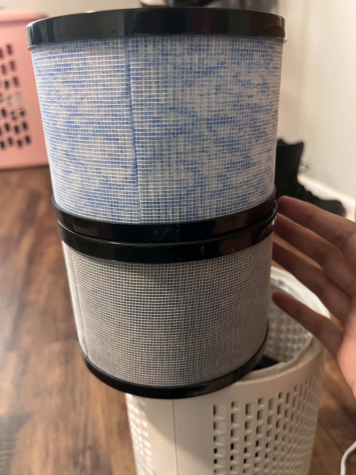 AROEVE Air Purifiers for Bedroom Home, Air Purifier For Smoke Pollen Dander Hair Smell Air Cleaner with Sleep Mode Speed Control For Bedroom Office, MK01- White(Available for California) customer photo 2