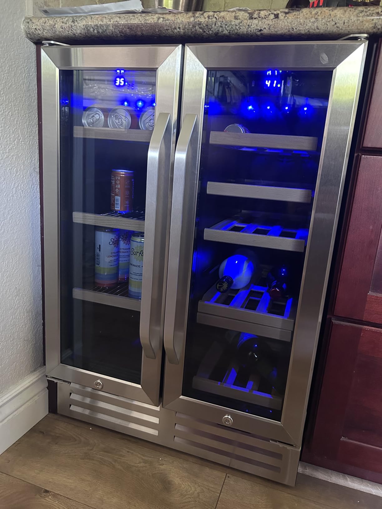 Upgraded 190 Bottles Wine Cooler Refrigerator,24 Inch Wide Wine Fridge with Professional Temperature Control System, Freestanding or Built-in installation, Quiet Operation customer photo 2