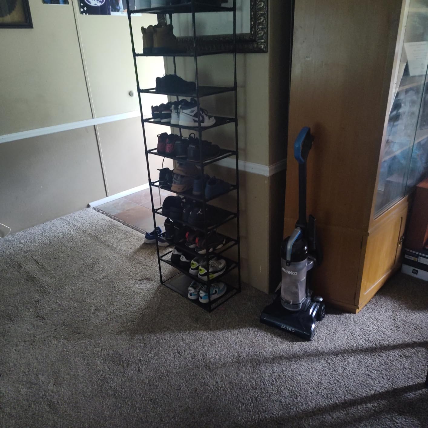 SONGMICS Shoe Rack with Dustproof Cover - 10-Tier Shoe Shelf Storage Organizer, Free-Standing for Closet Entryway, Holds 40-50 Pairs, Black customer photo 2
