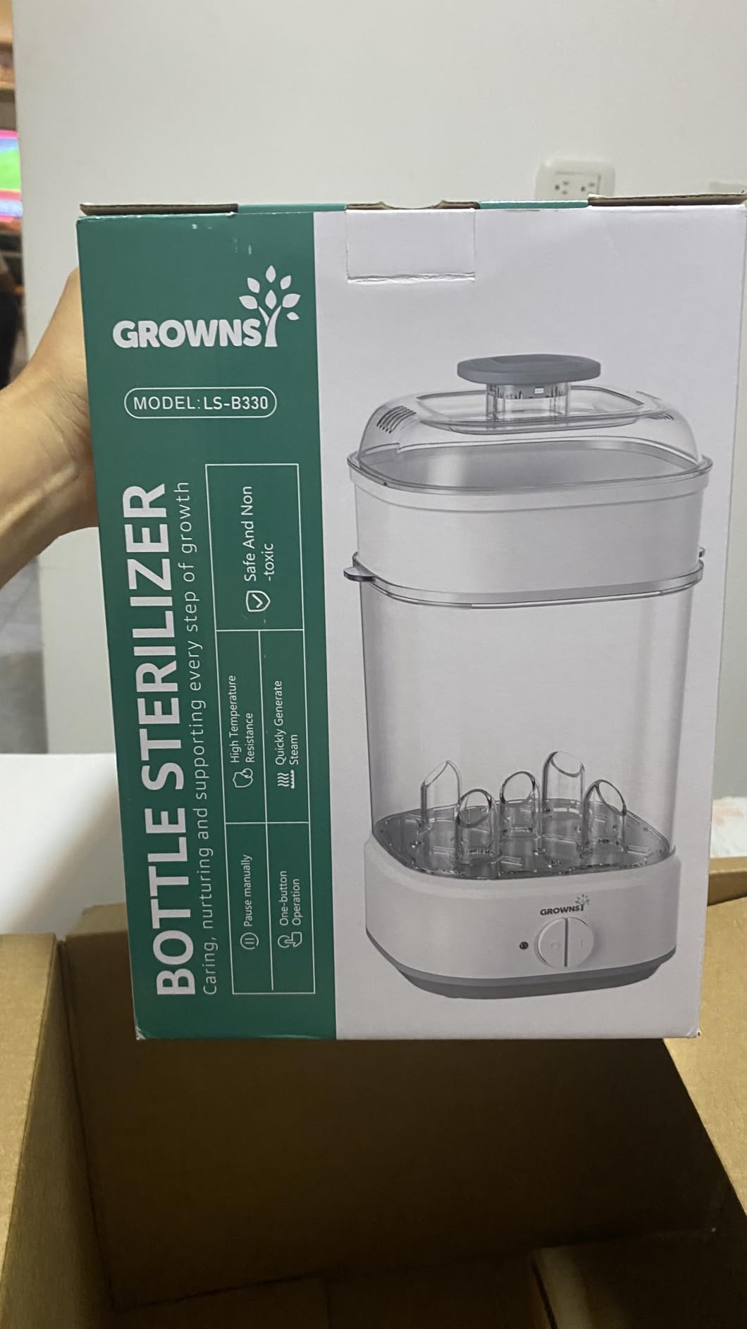 Bottle Sterilizer, Baby Bottle Steam Sterilizer, Electric Baby Bottle Sanitizer with Timer for Baby Bottles, Pacifiers, Pump Parts customer photo 1